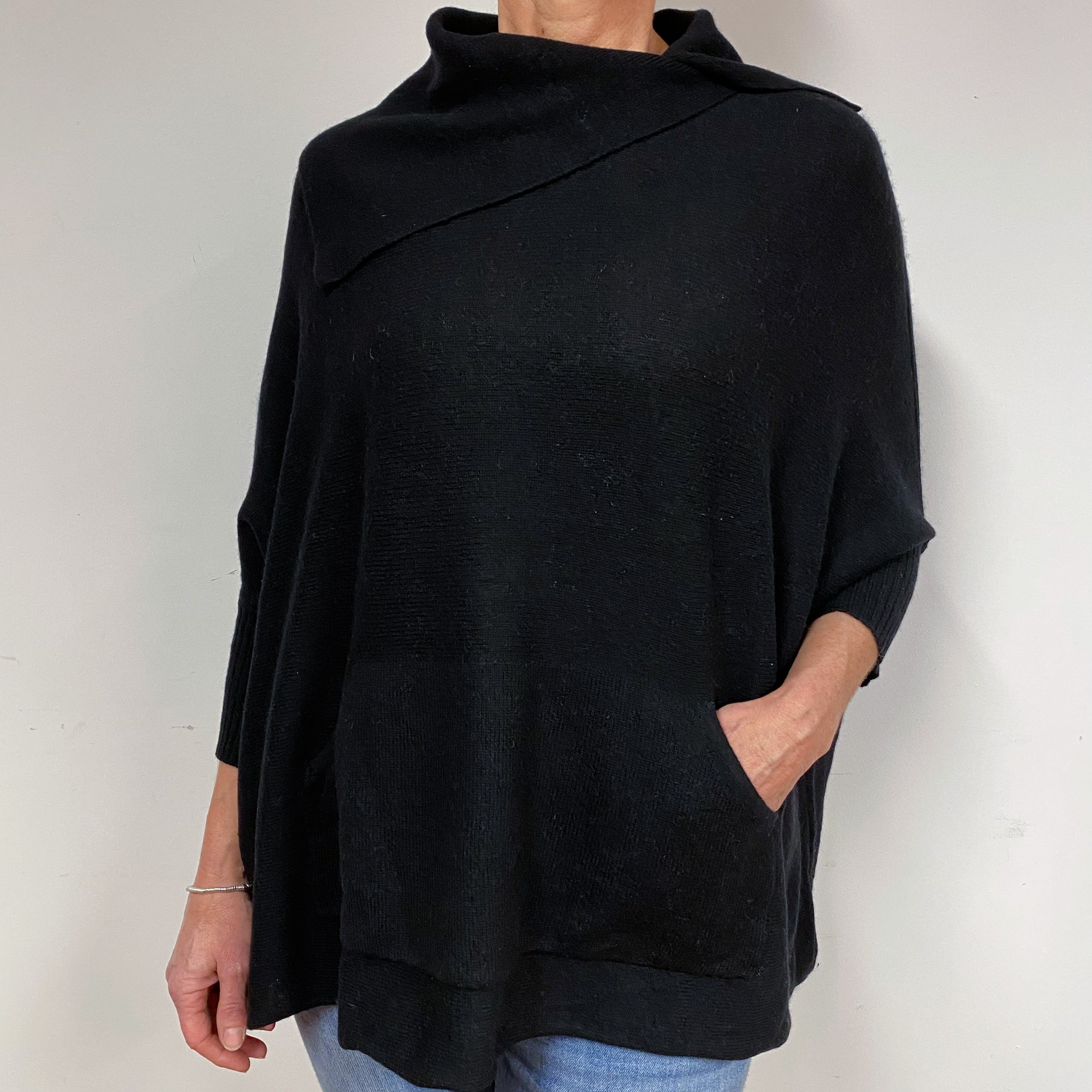 Black Cashmere Polo Neck Jumper