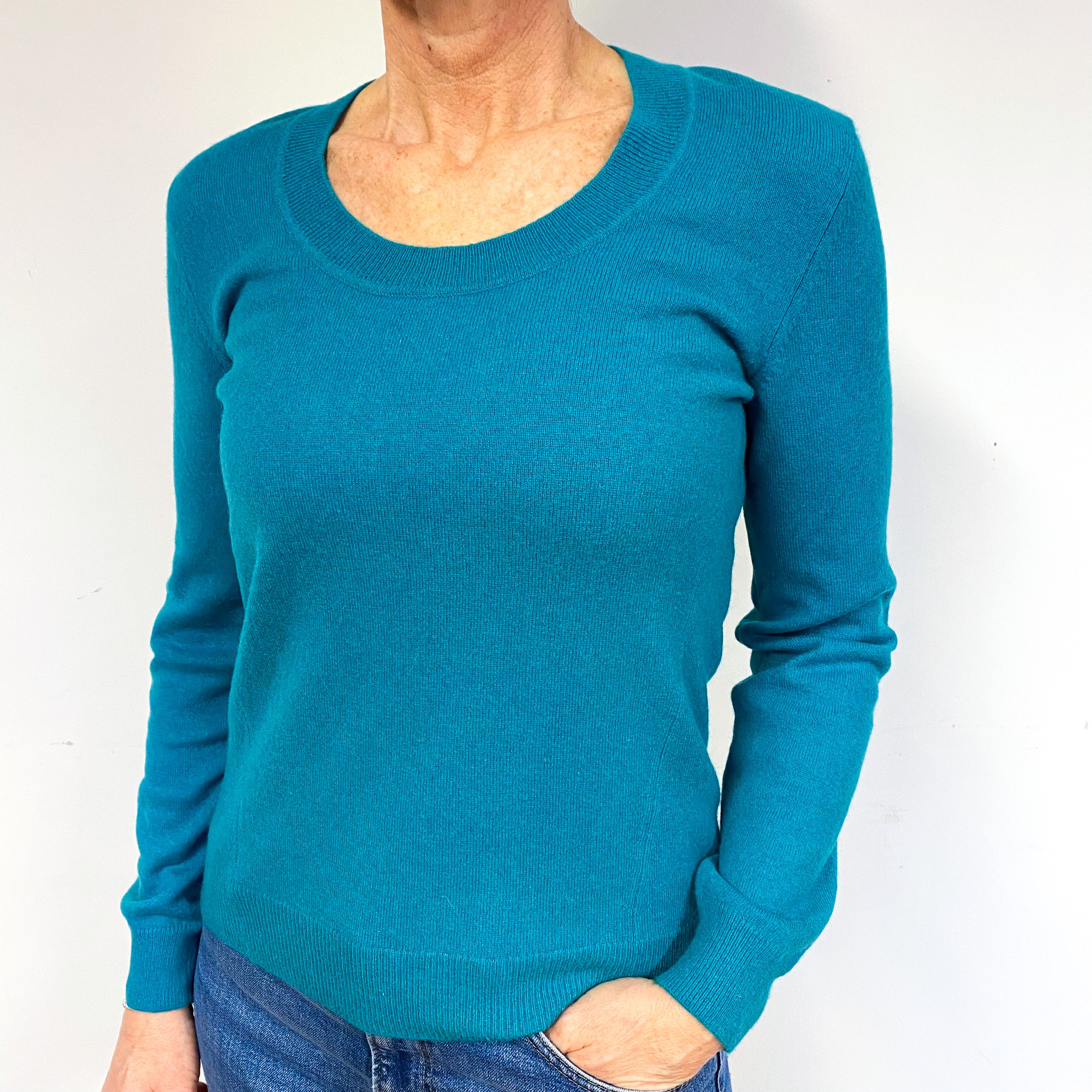 Emerald Green Cashmere Crew Neck Jumper Medium