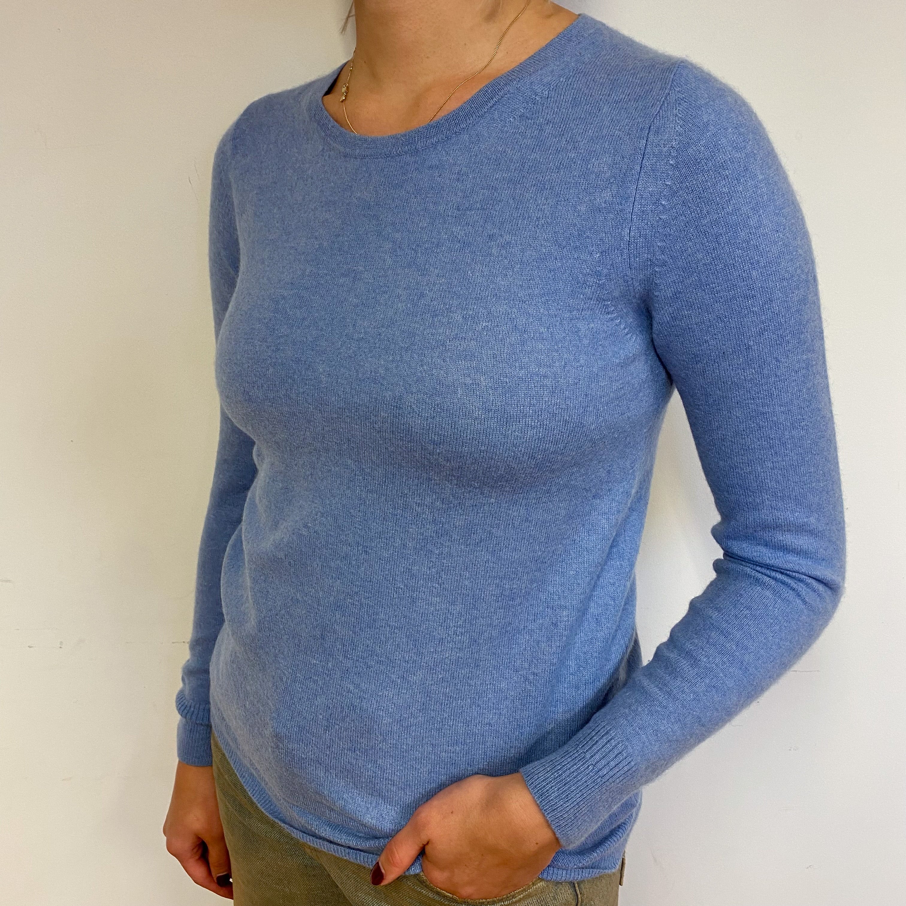 Sky Blue Cashmere Crew Neck Jumper Small