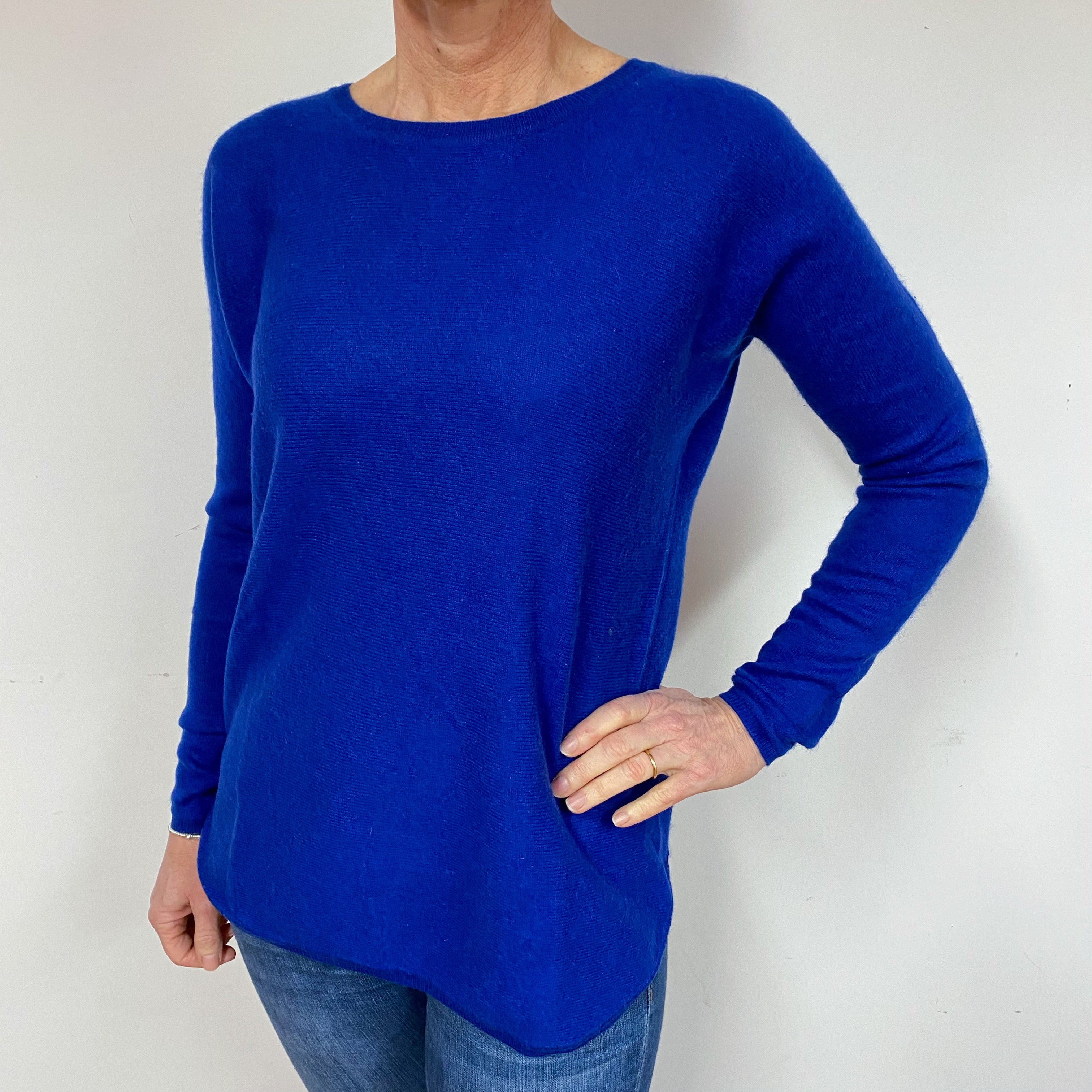 Indigo Blue Cashmere Crew Neck Jumper Medium