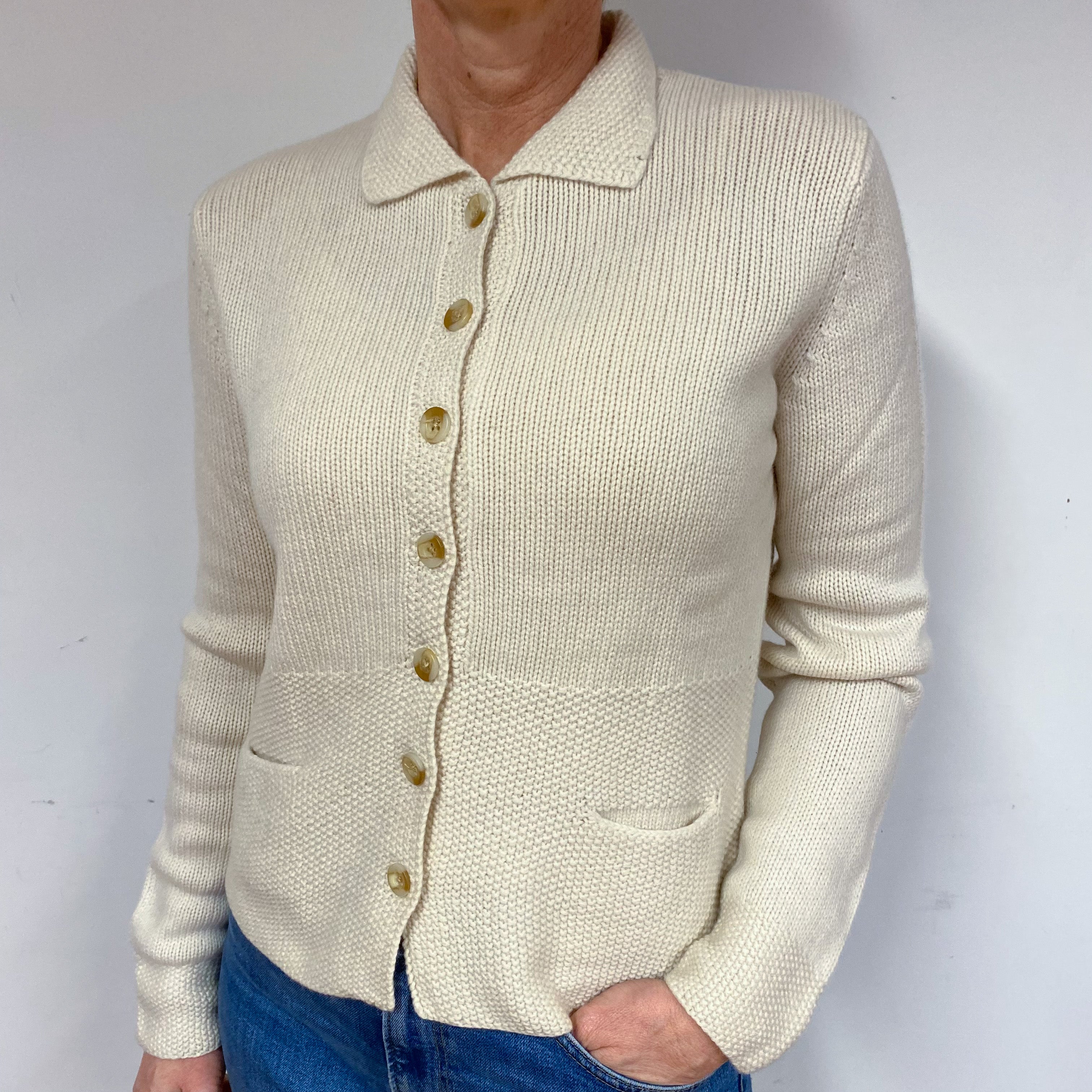 Vanilla Cream Cashmere Cardigan Medium
