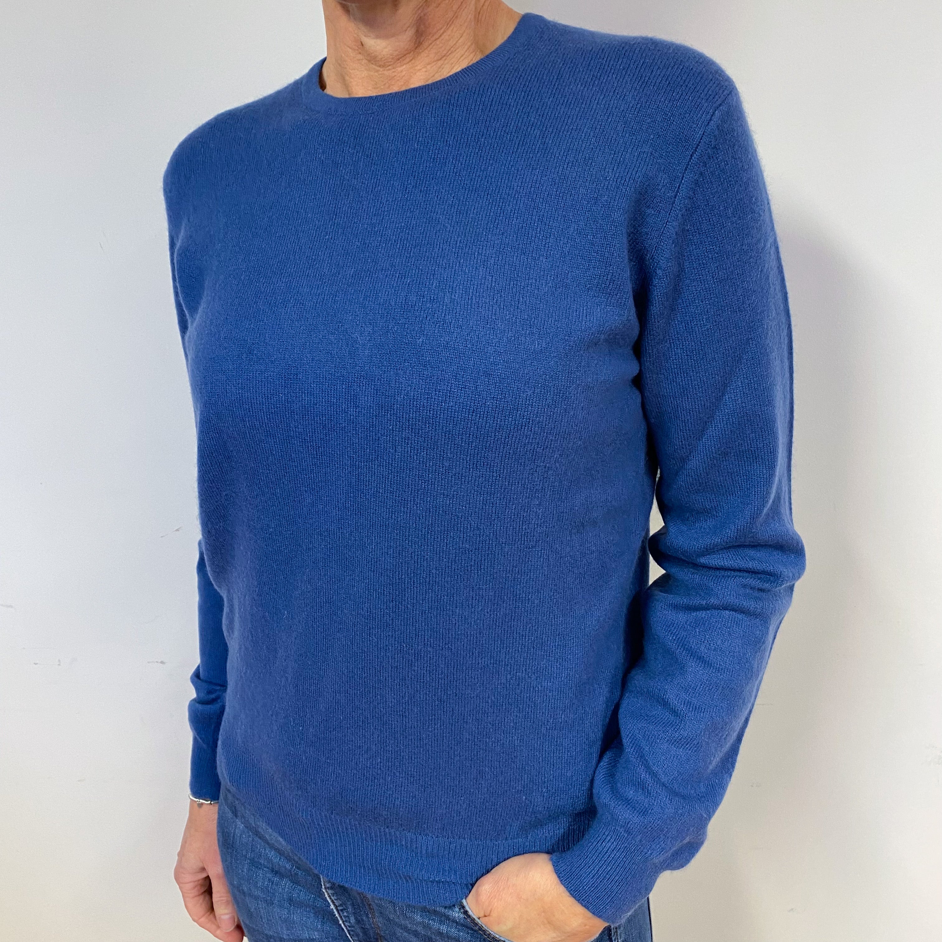 Air Force Blue Cashmere Crew Neck Jumper Medium