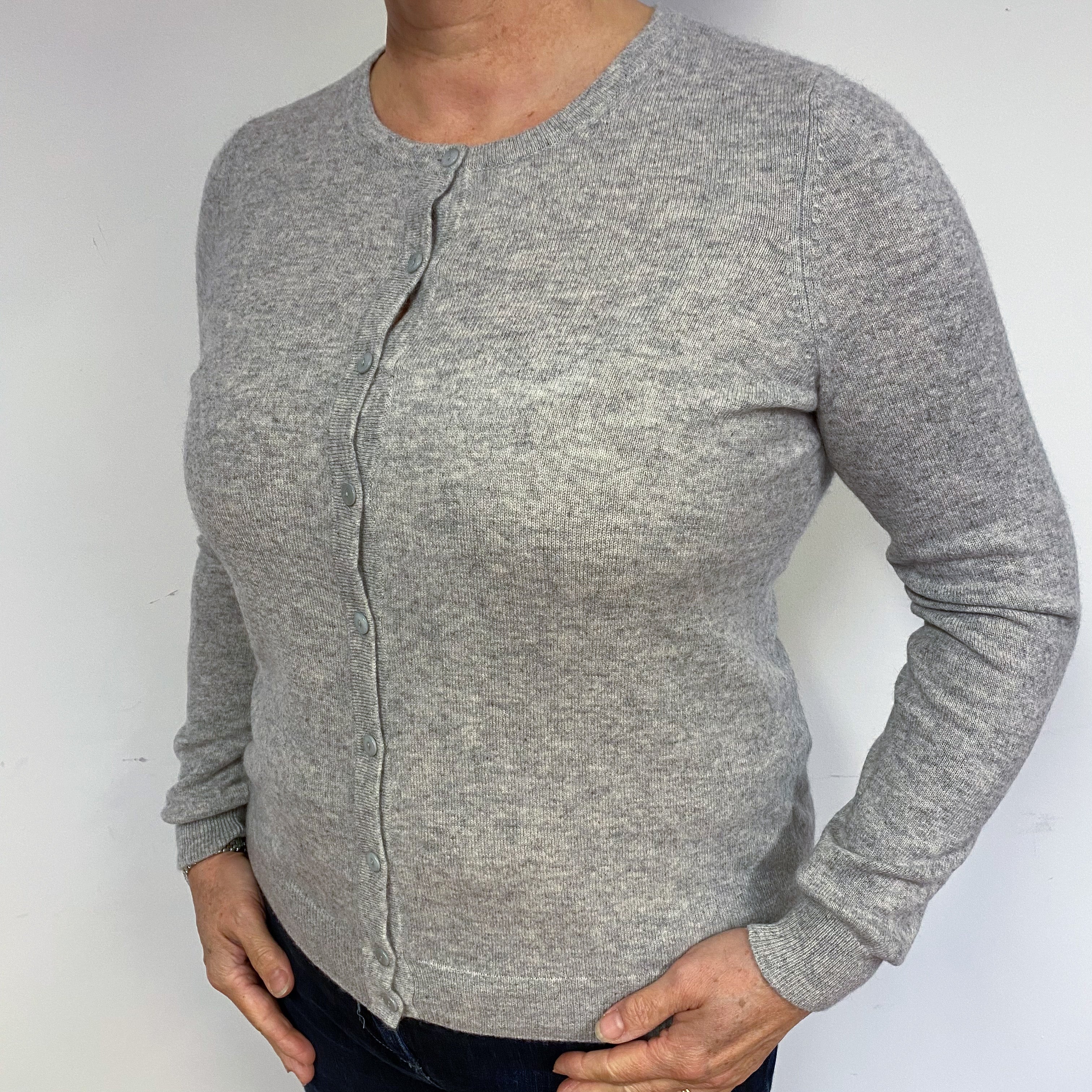 Smoke Grey Cashmere Cardigan Large