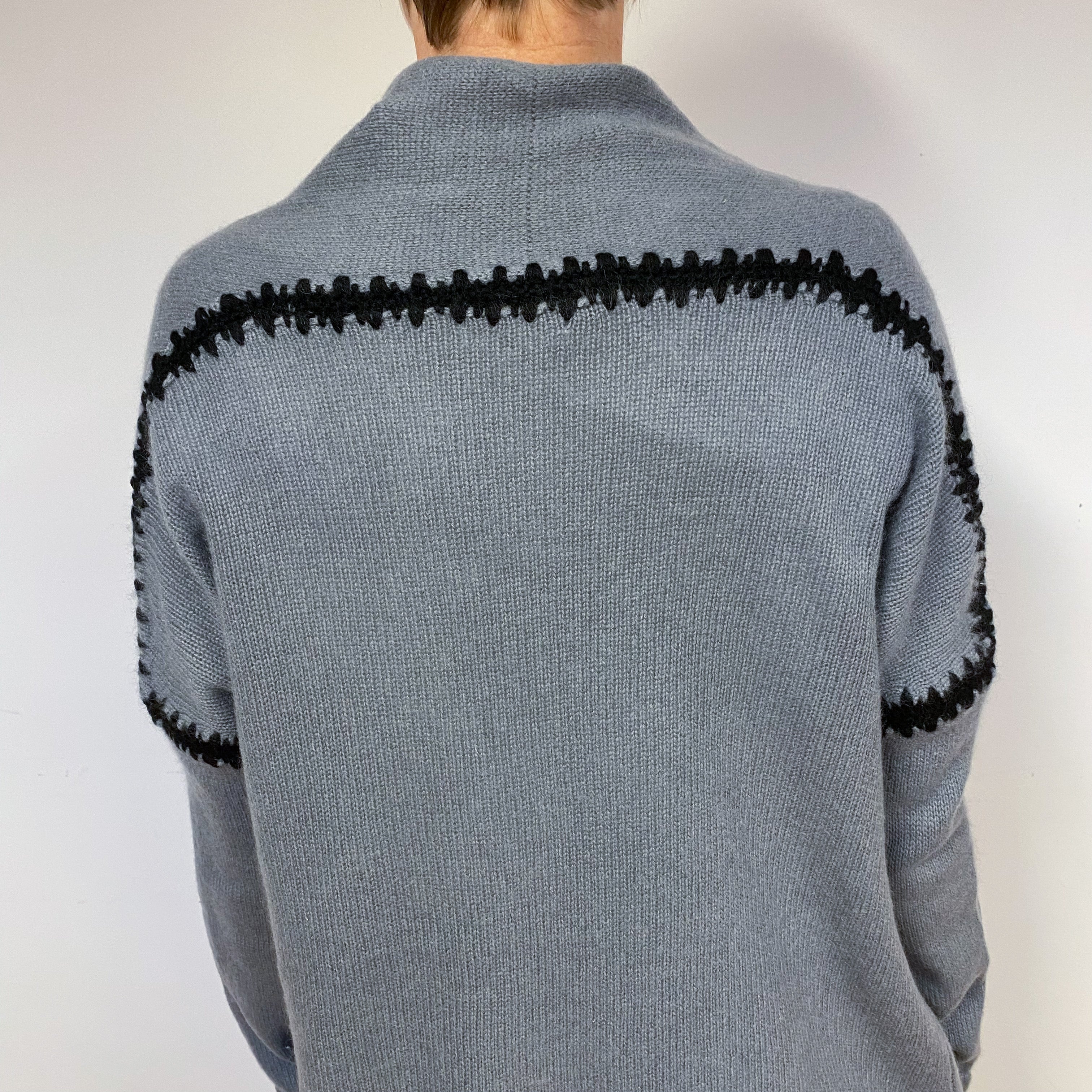 Slate Grey Cashmere Edge to Edge Cardigan Medium