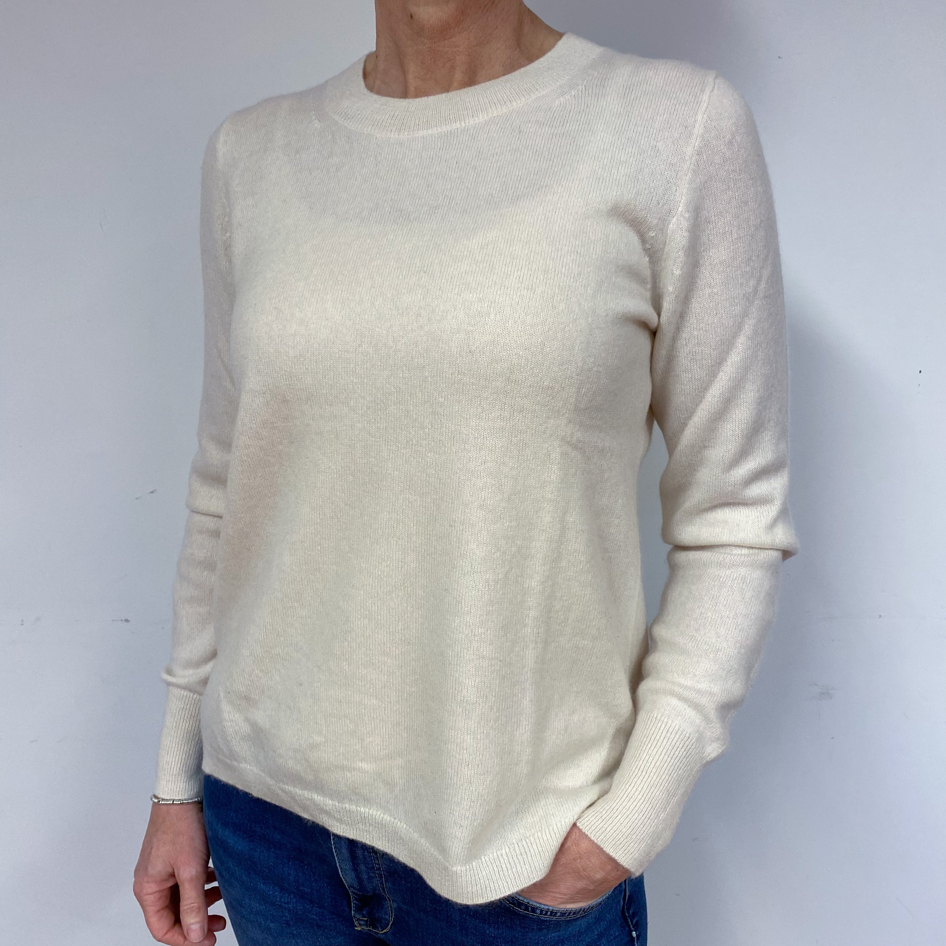 Cream Cashmere Crew Neck Jumper Medium