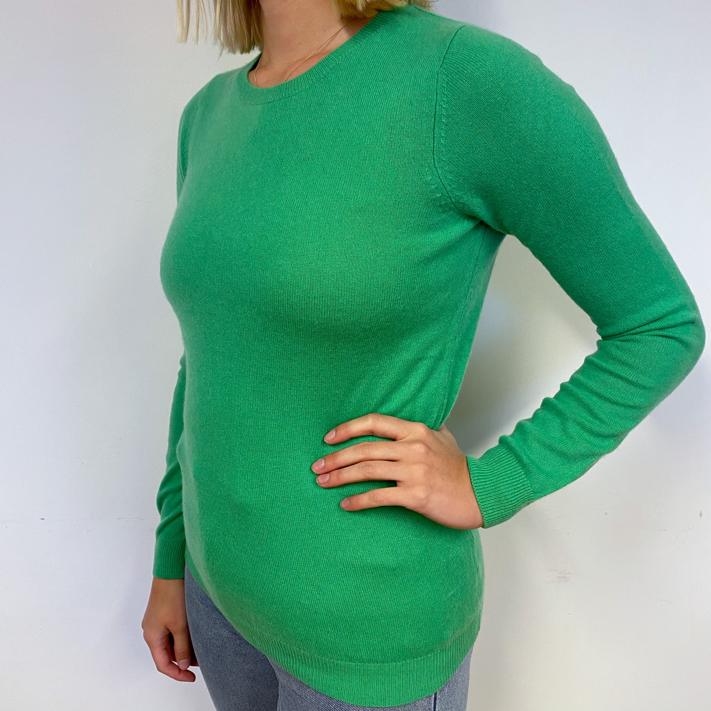 Jade Green Cashmere Crew Neck Jumper Small