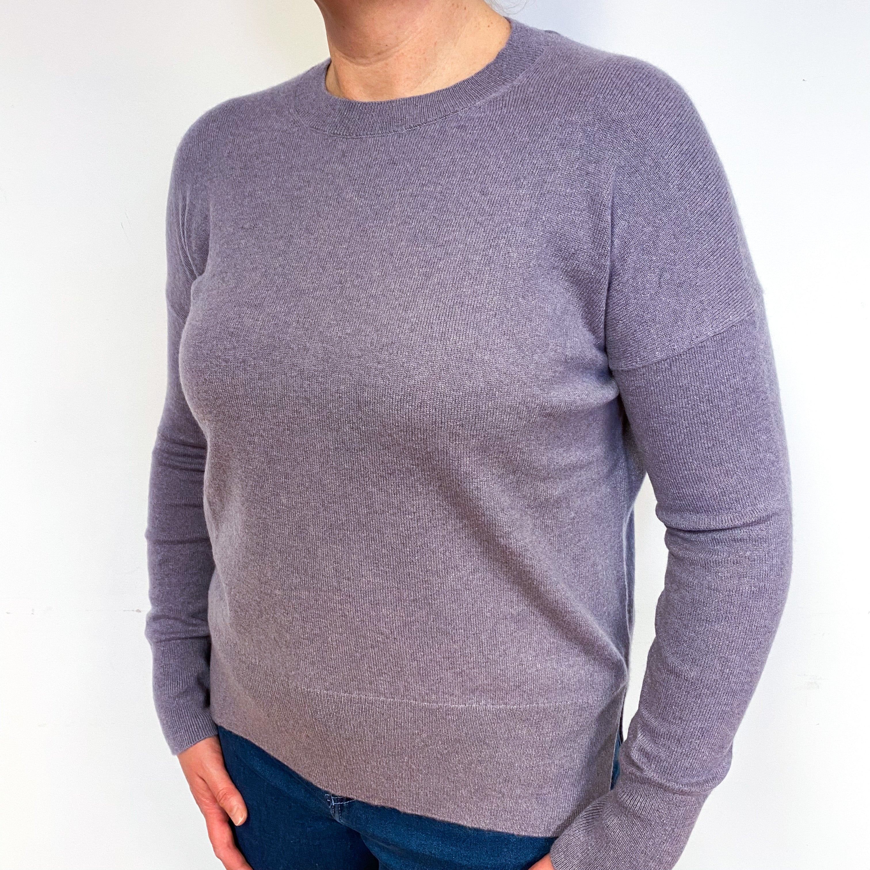 Theory Soft Purple Cashmere Crew Neck Jumper Large