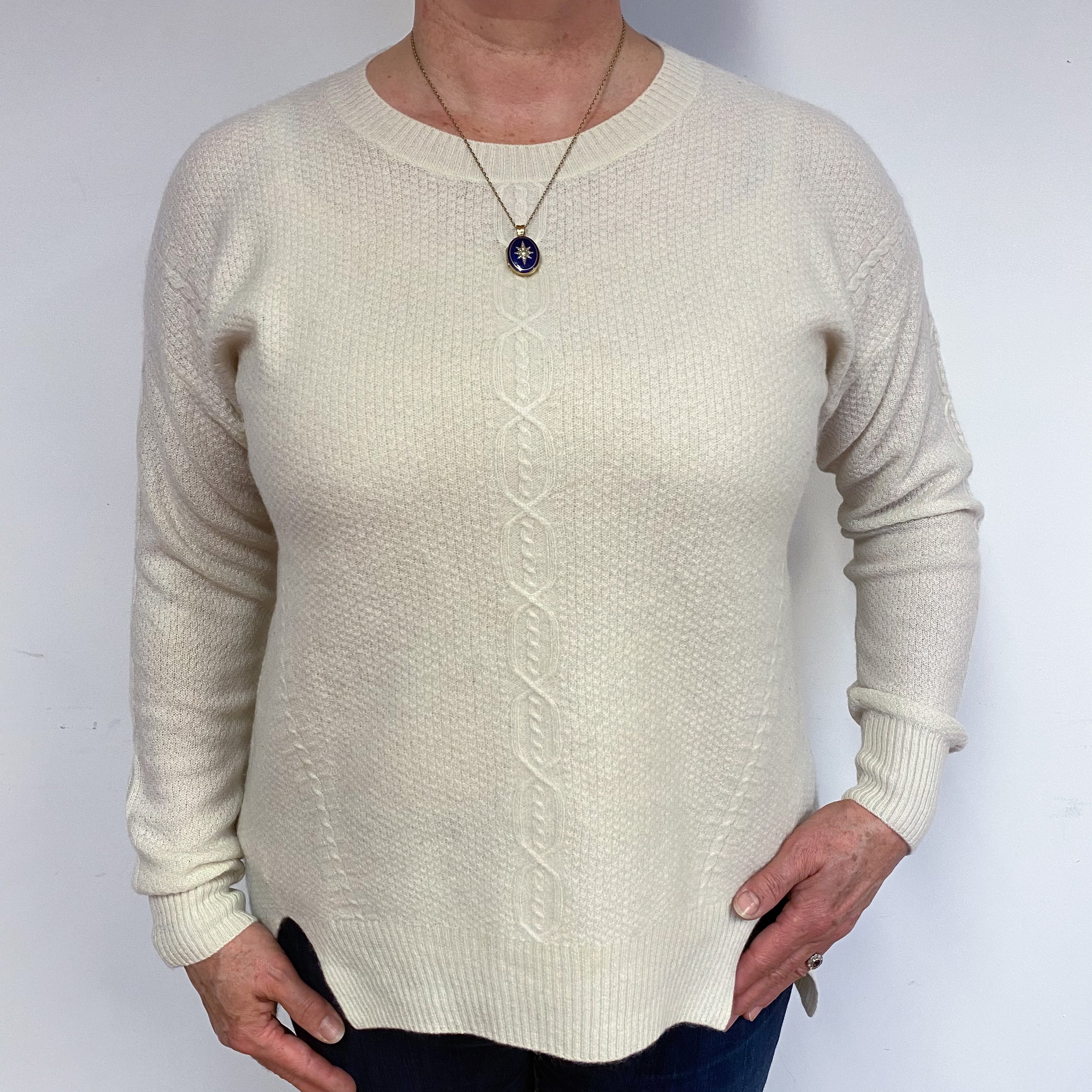 Cream Cashmere Crew Neck Jumper Large