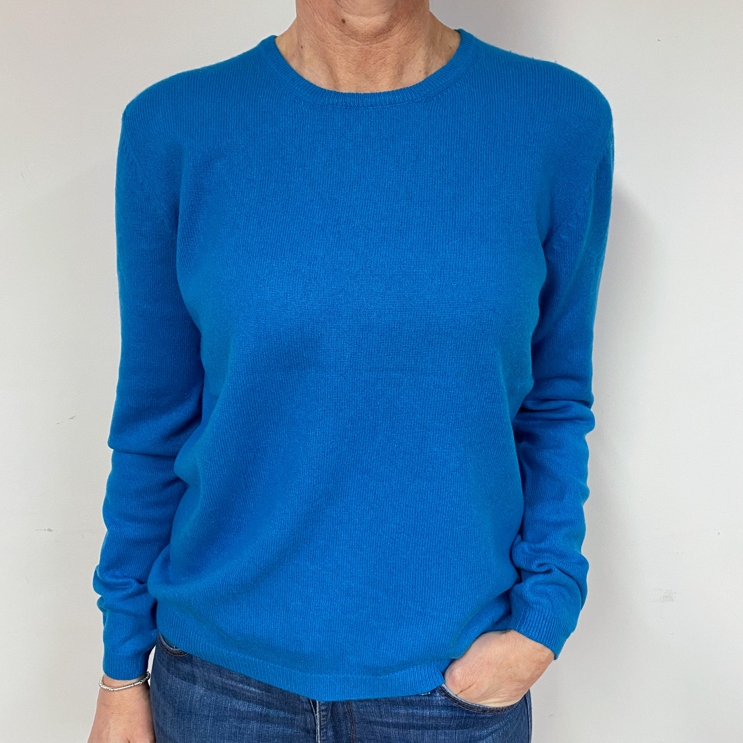 Turquoise Blue Cashmere Crew Neck Jumper Medium