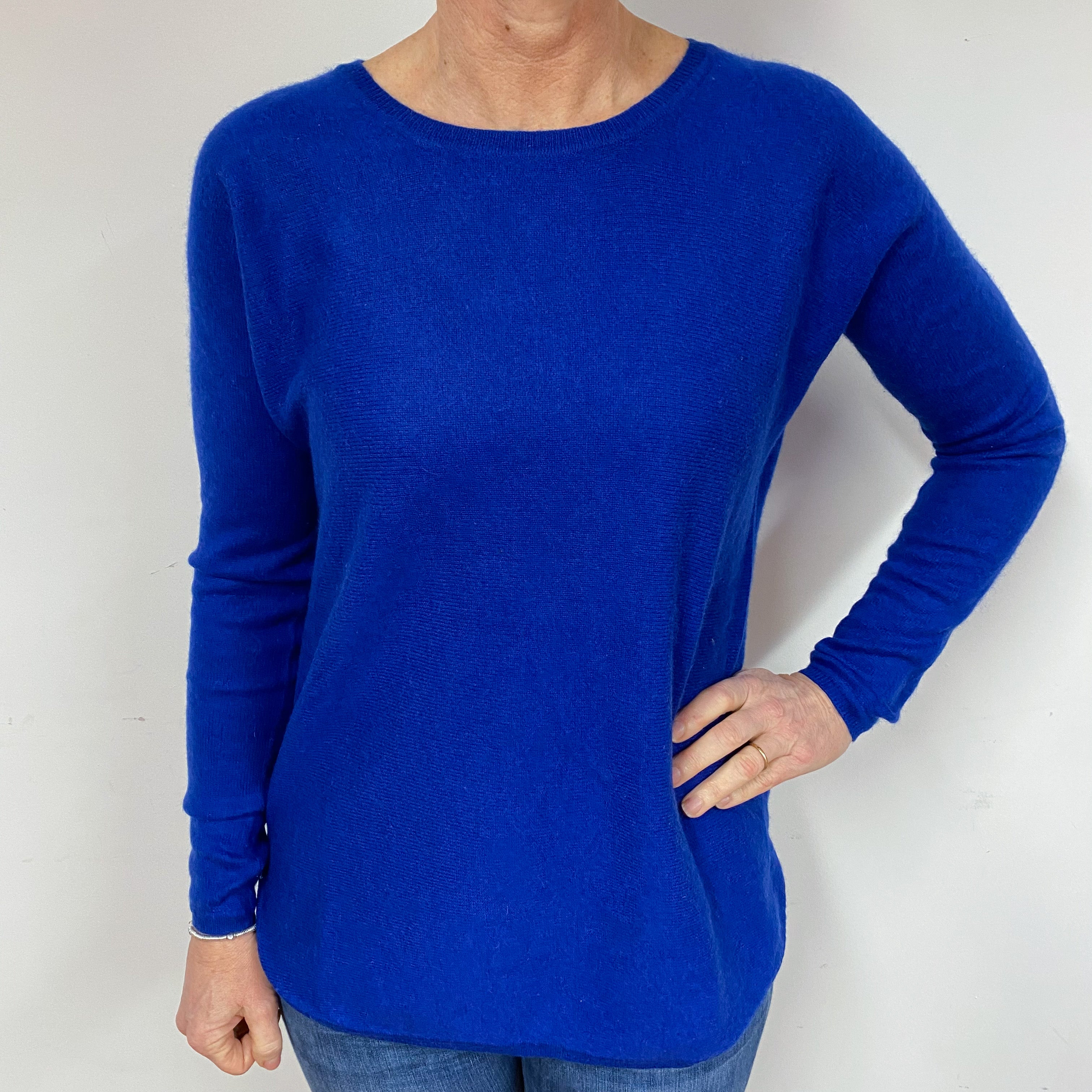 Indigo Blue Cashmere Crew Neck Jumper Medium