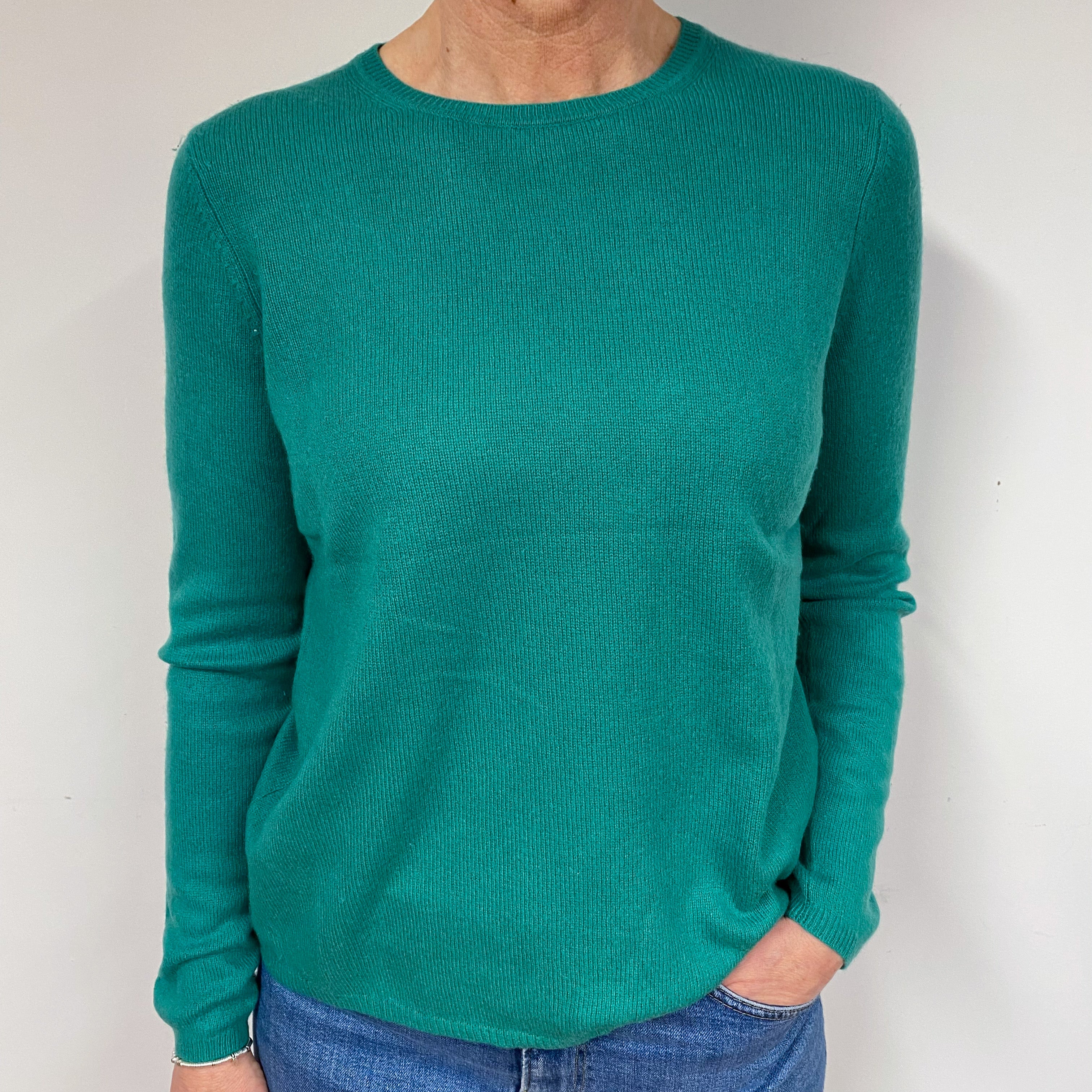 Emerald Green Cashmere Crew Neck Jumper Medium