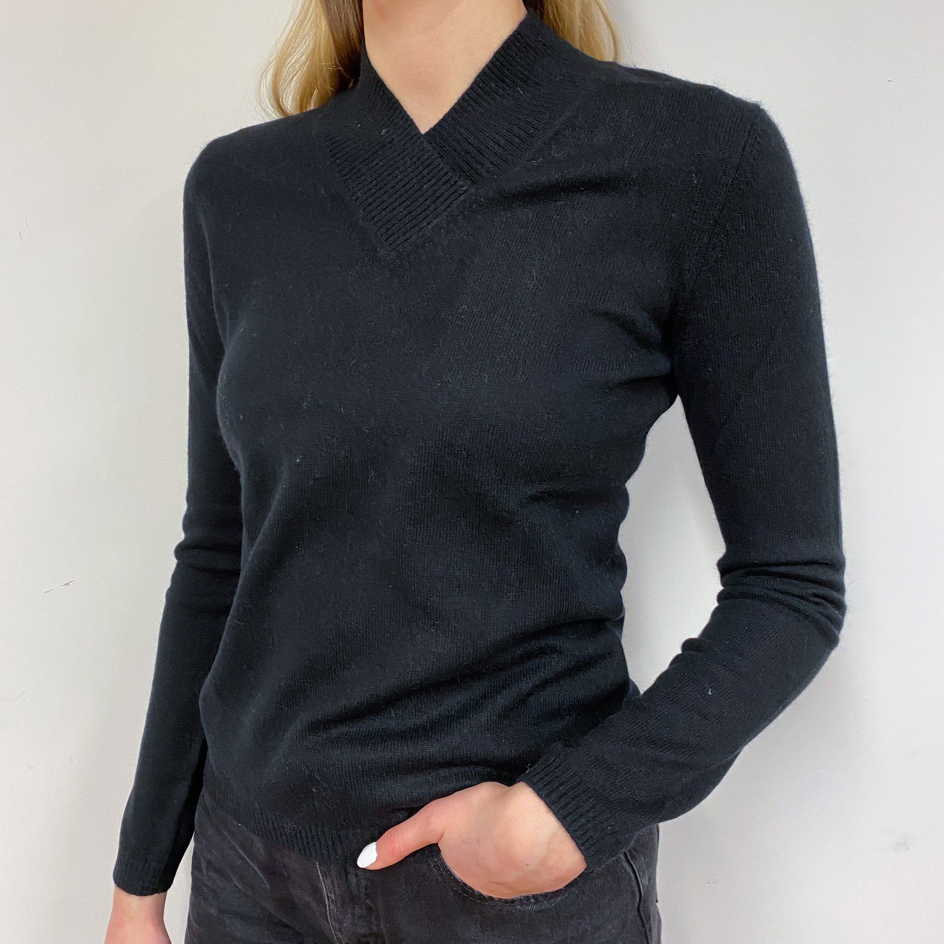 Black V Neck Jumper Small