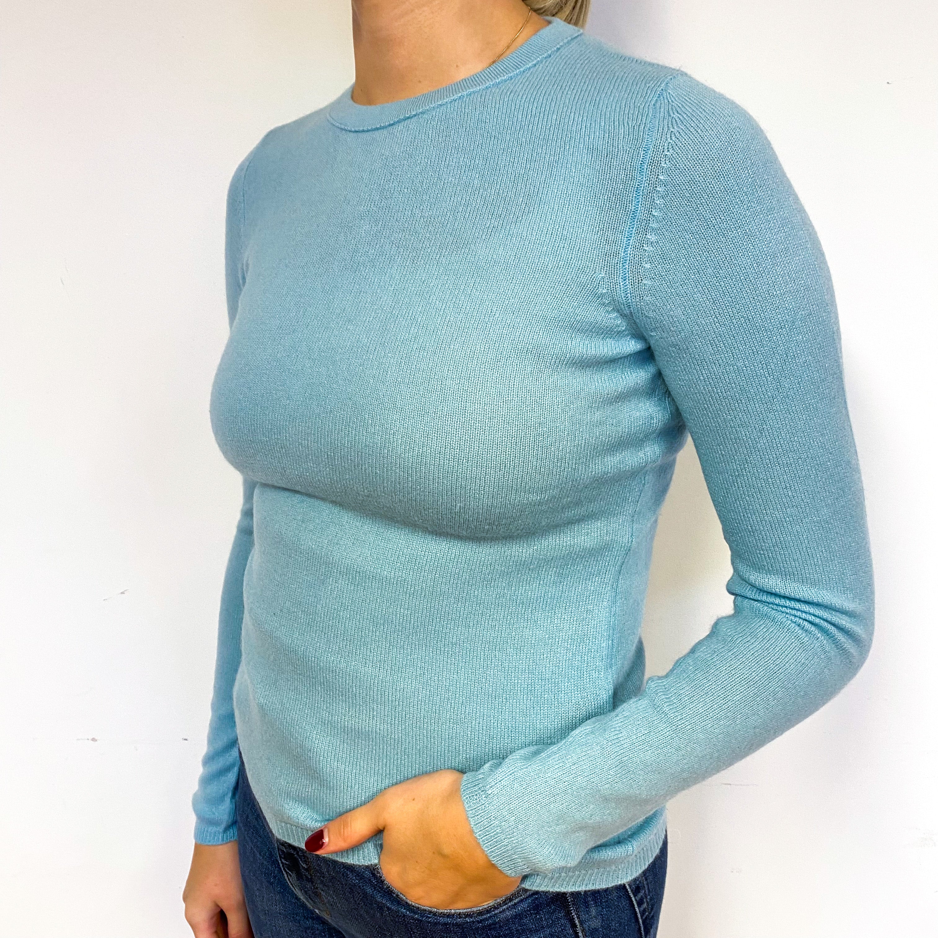Opal Blue Crew Neck Jumper Small