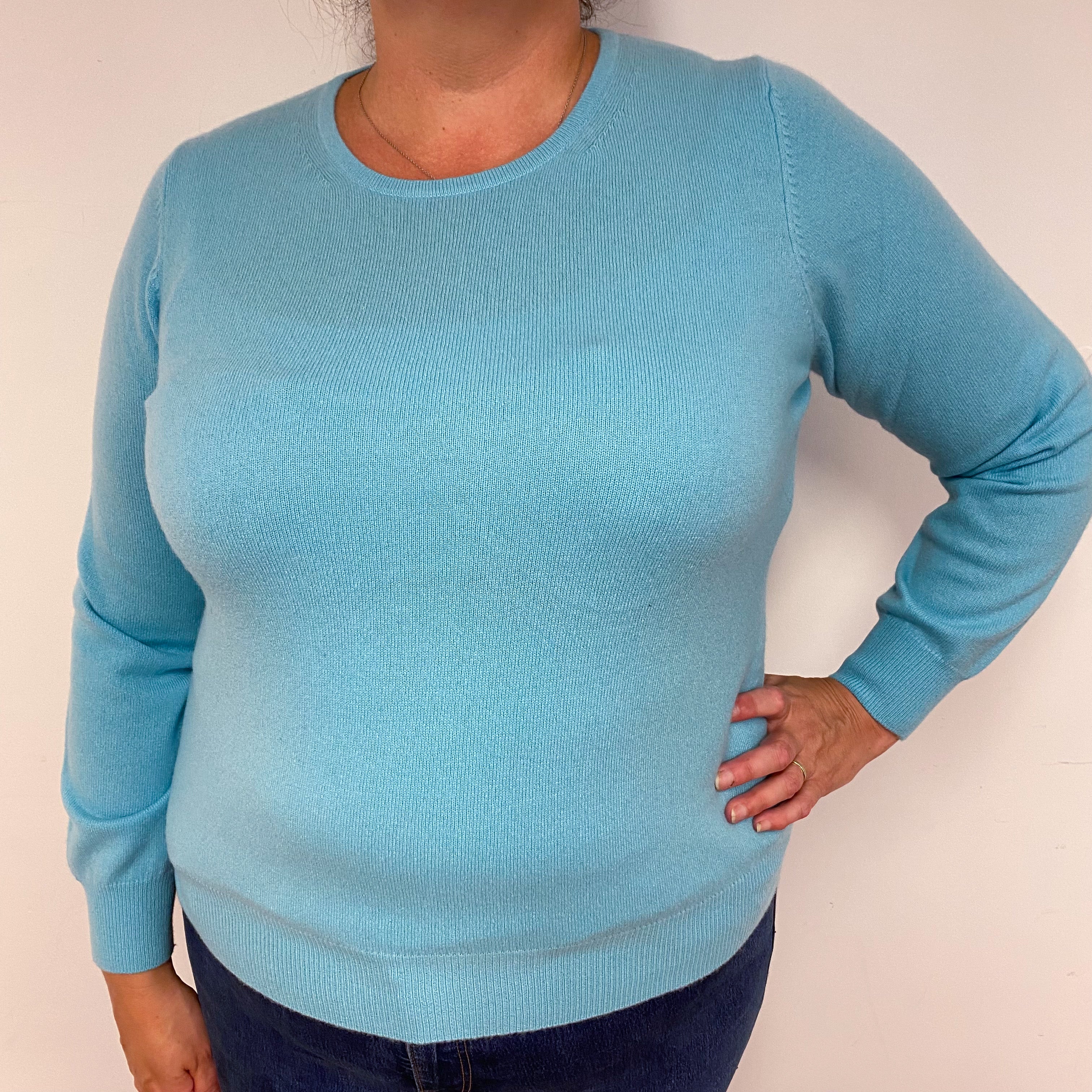 New Pale Aqua Crew Neck Jumper Extra Large