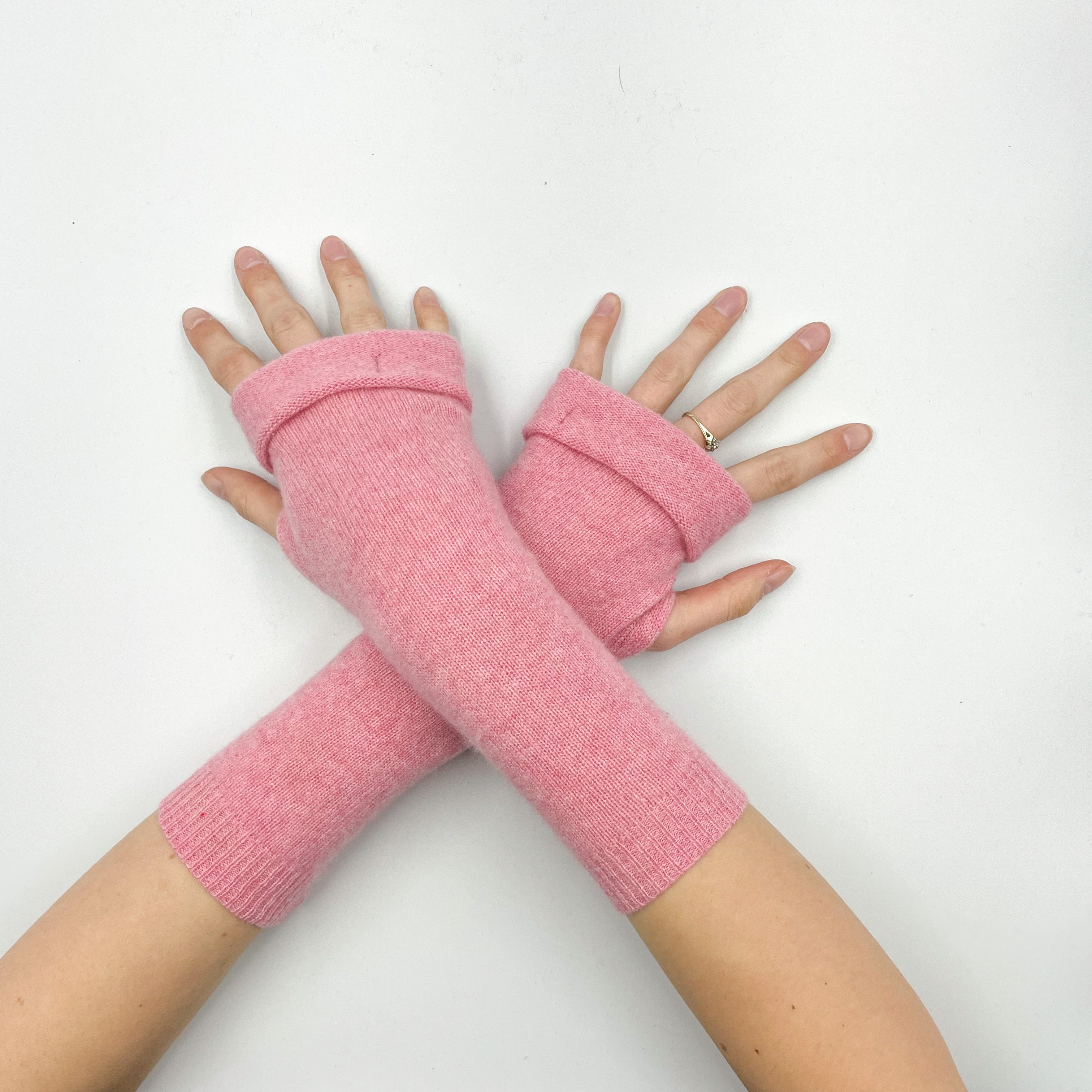 Rouge Pink Fingerless Gloves