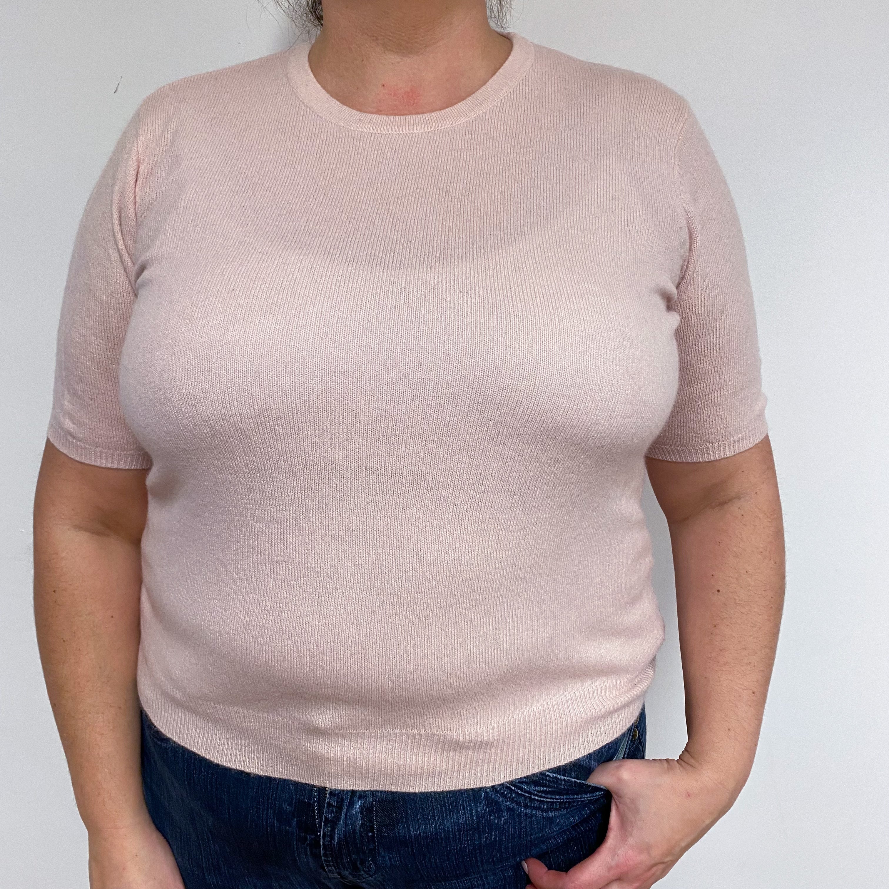 Oyster Pink Crew Neck Tee Extra Large