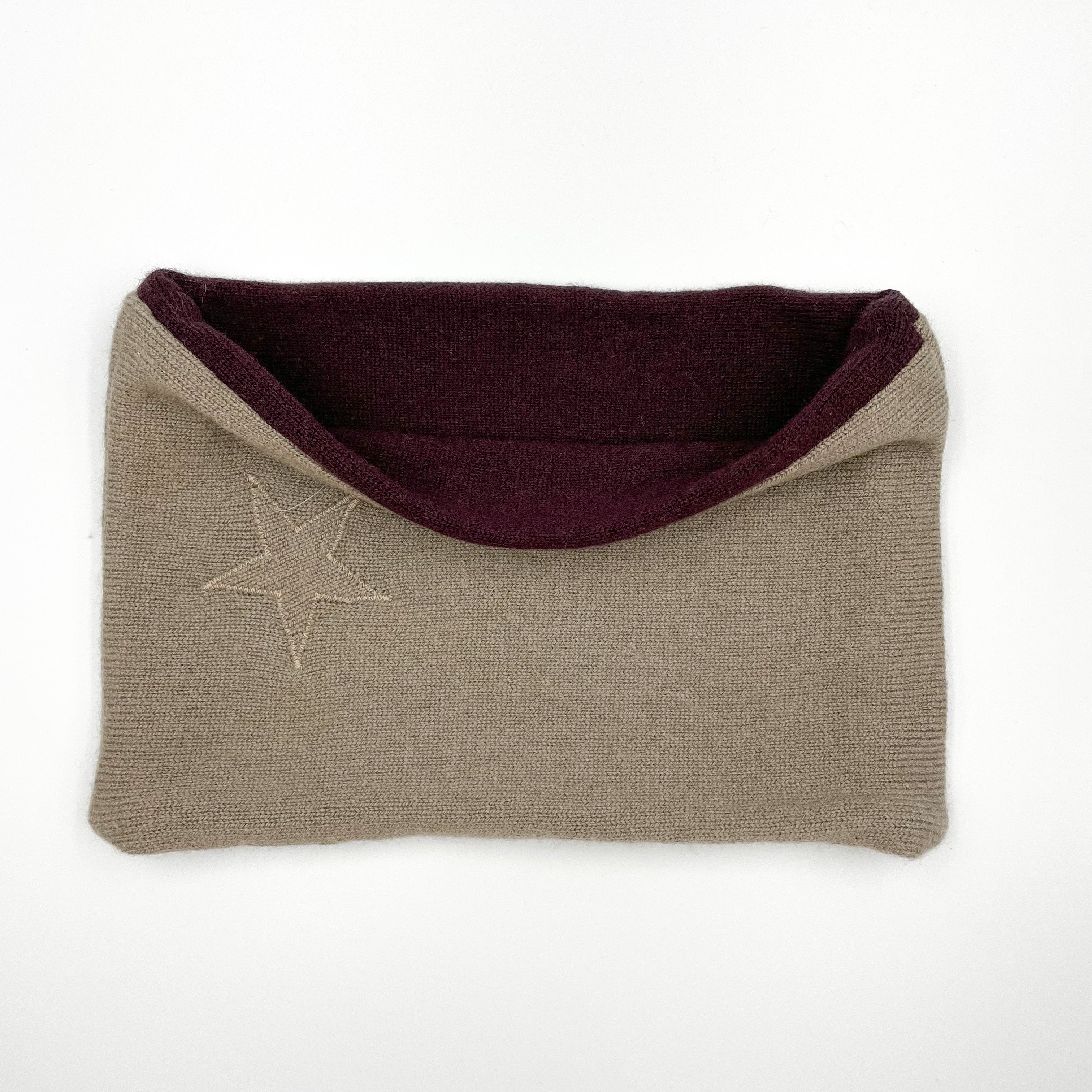 Darkest Aubergine and Taupe Neck Warmer