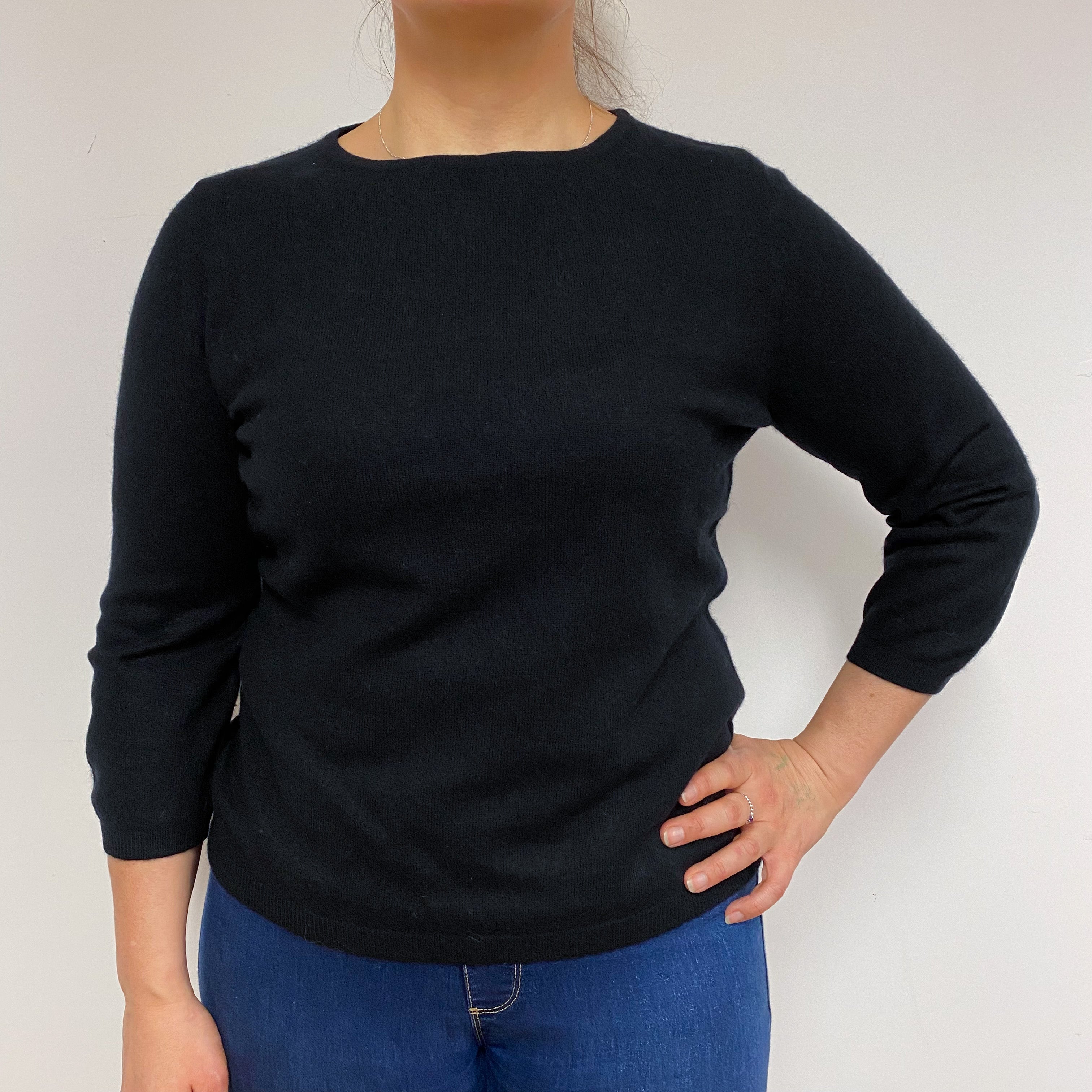 Black Crew Neck Jumper Large