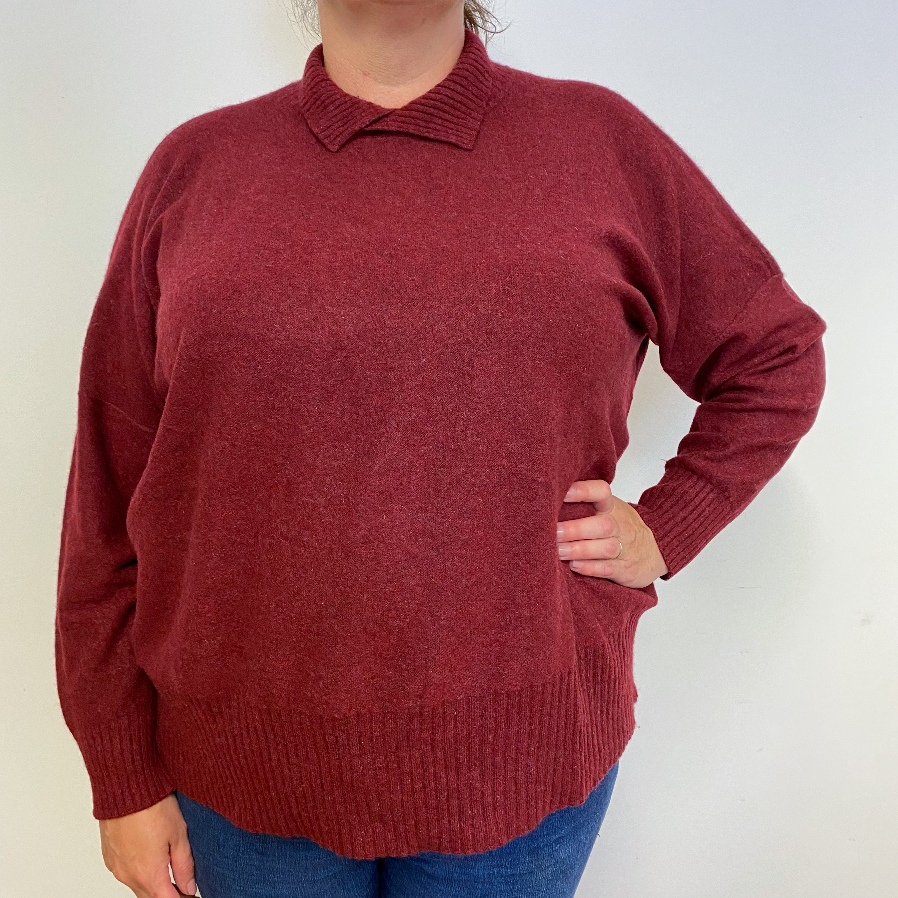 Slouchy Wine Red Jumper Extra Large
