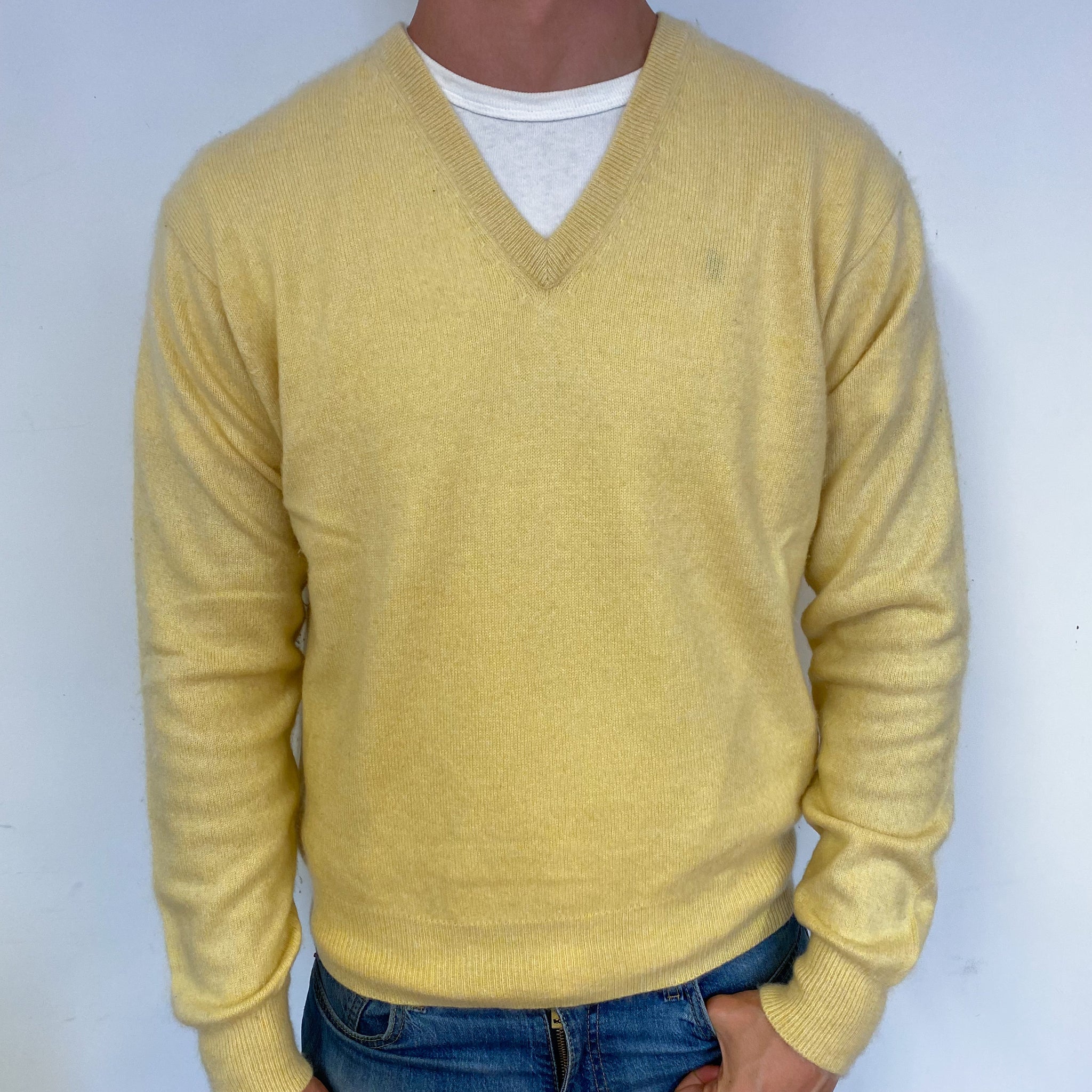 5370 Yellow V Neck Jumper