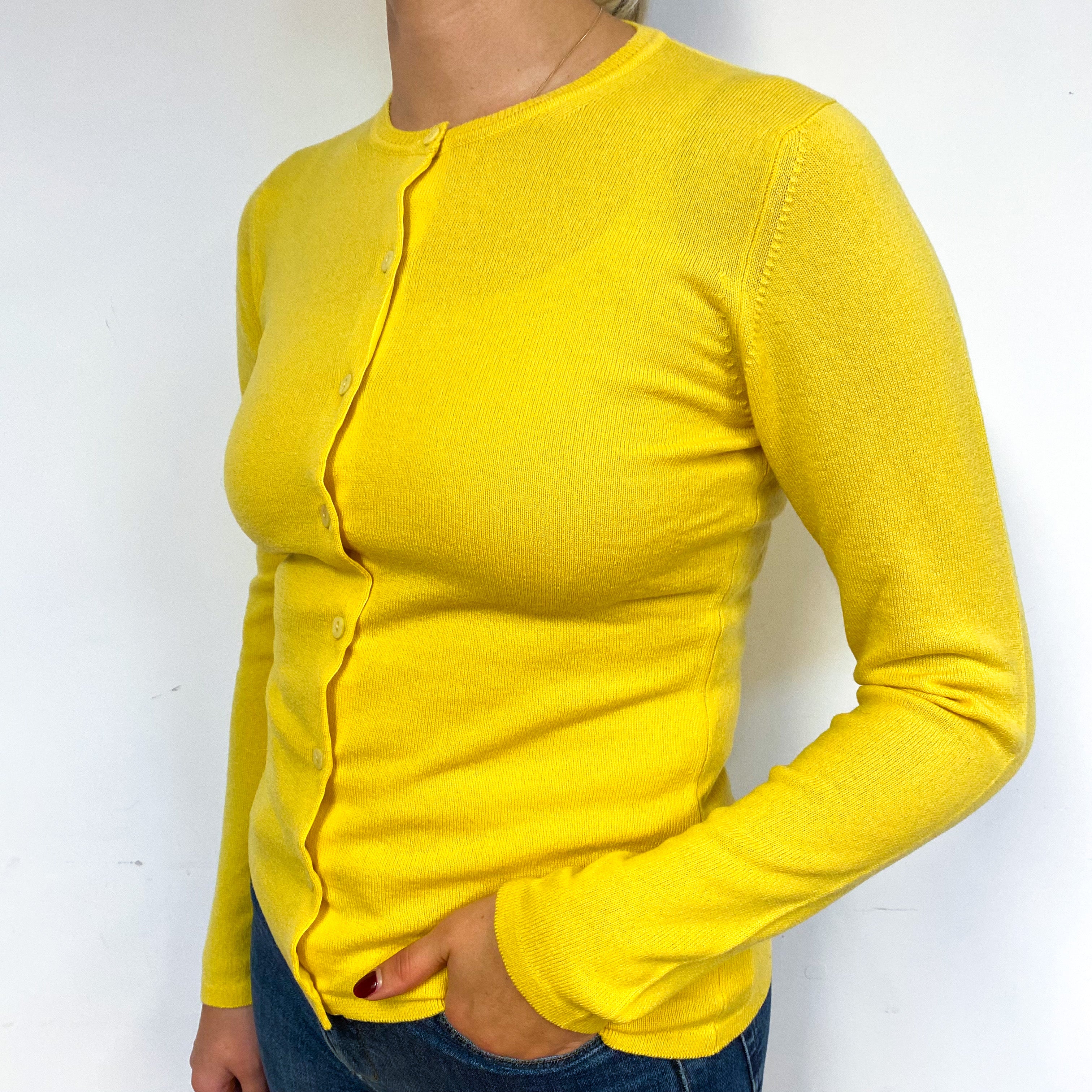 Brand New Scottish Sunshine Yellow Crew Neck Cardigan Small
