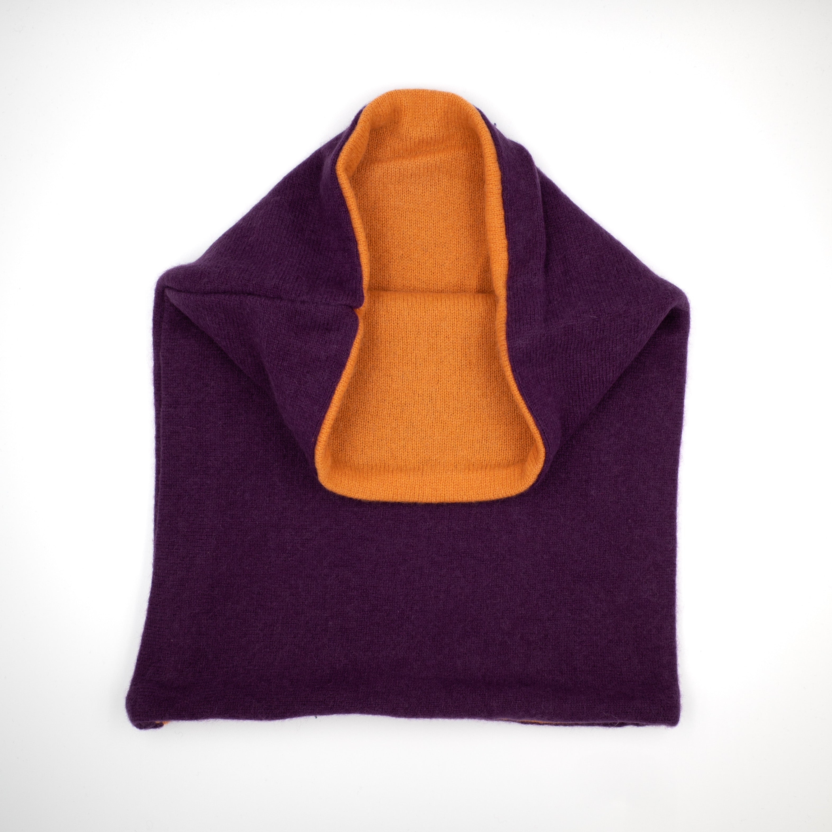 Aubergine and Orange Luxury Double Layered Snood