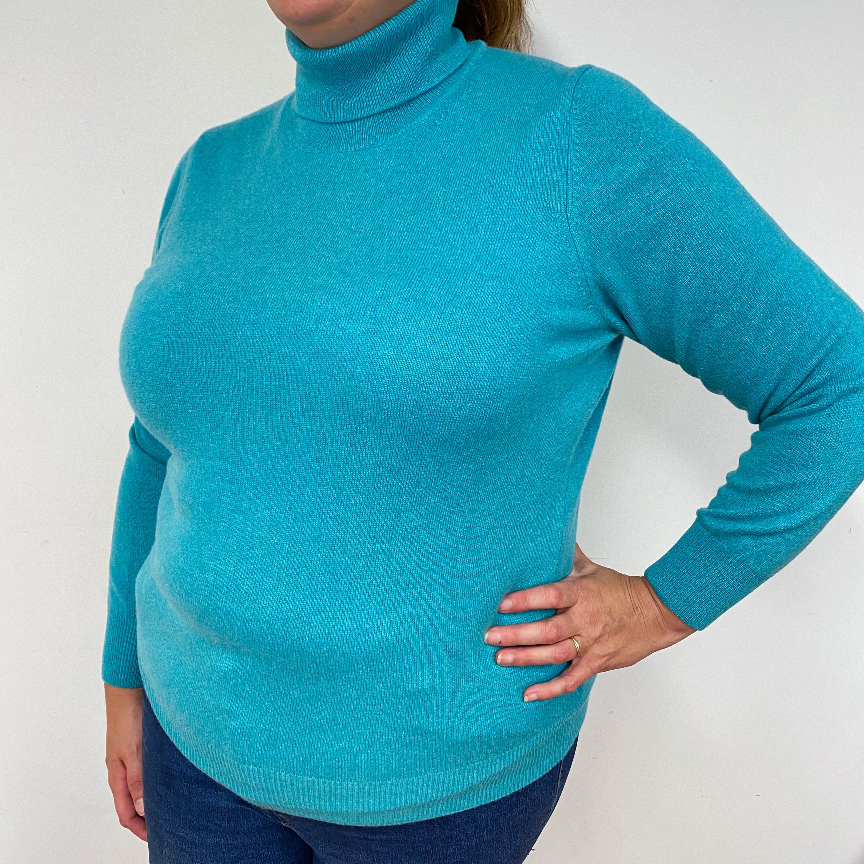 Sea Green Polo Neck Jumper Extra Large