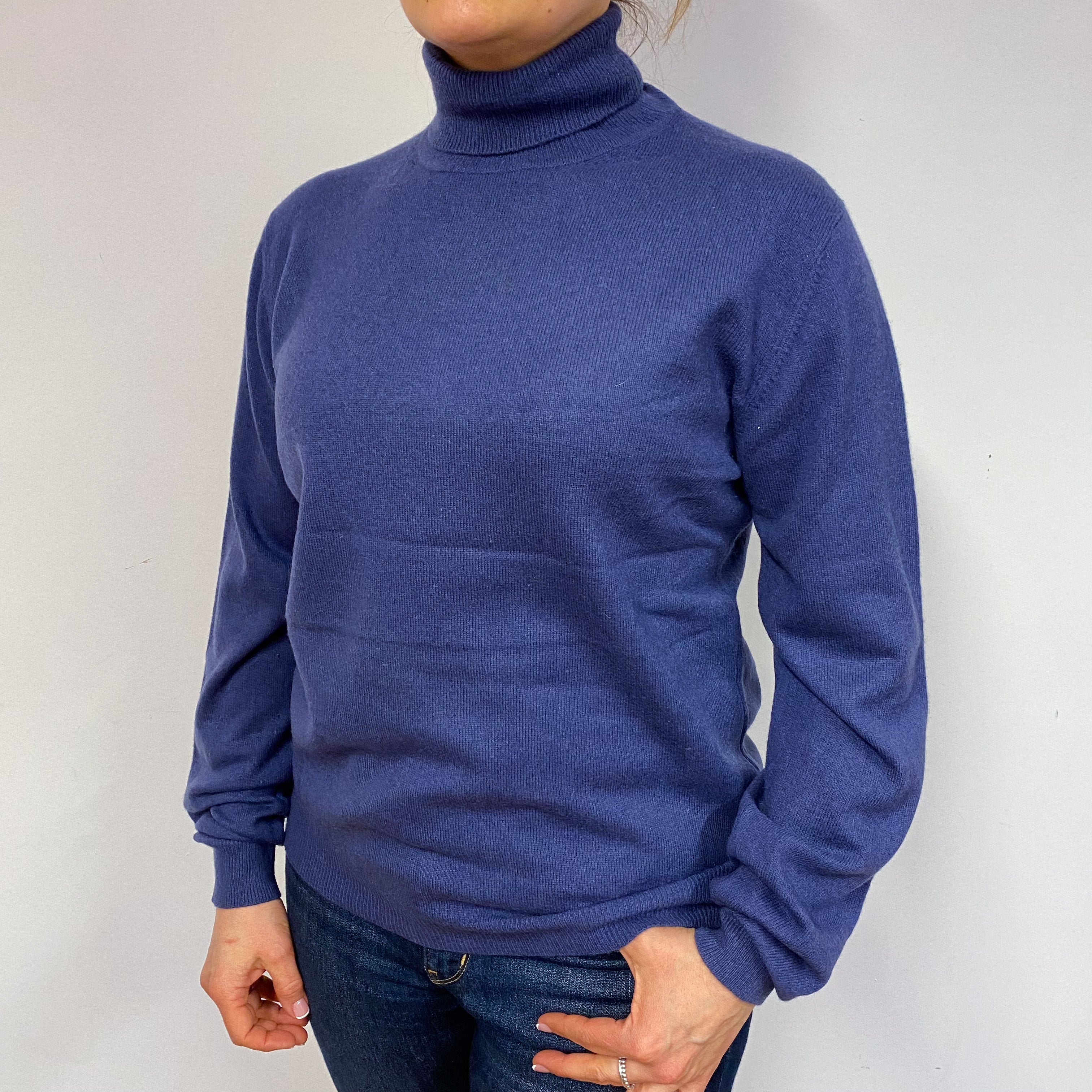 Air Force Blue Polo Neck Jumper Large