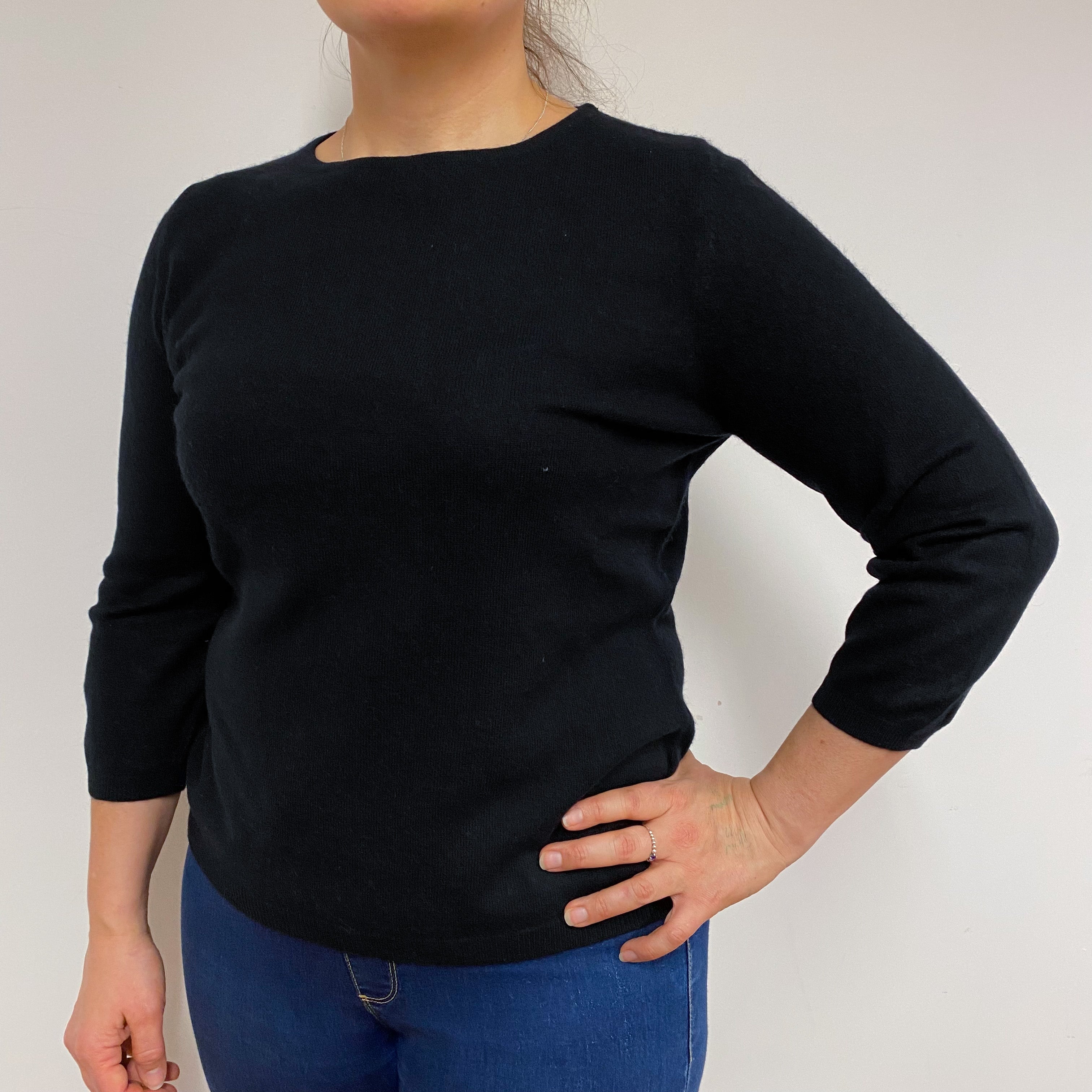 Black Crew Neck Jumper Large