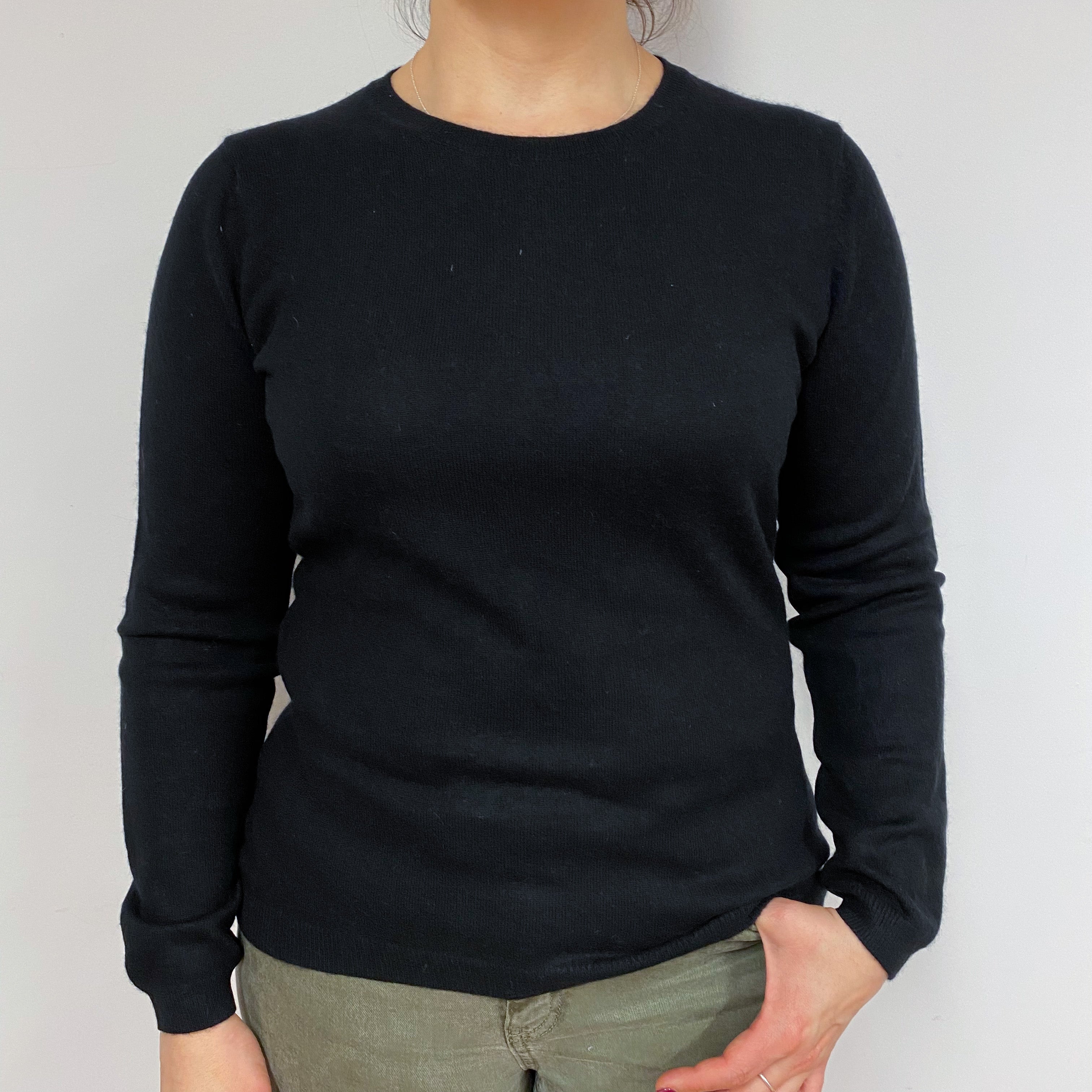 Classic Black Crew Neck Jumper Large