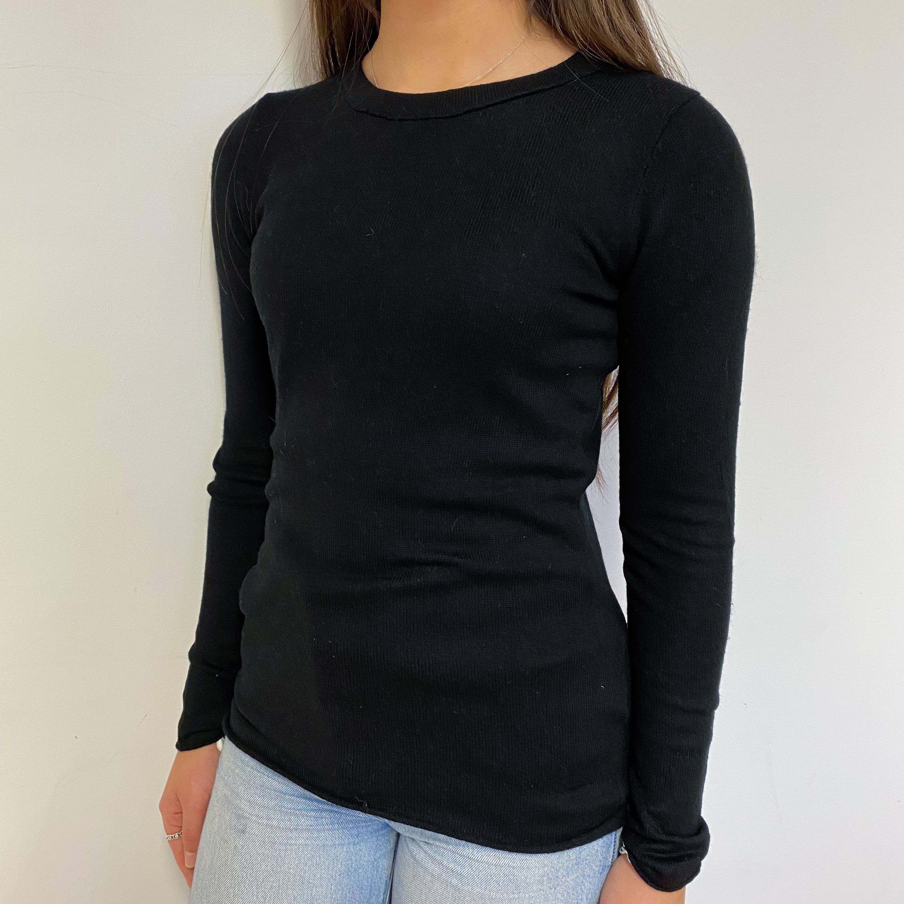 Classic Black Crew Neck Jumper Extra Small