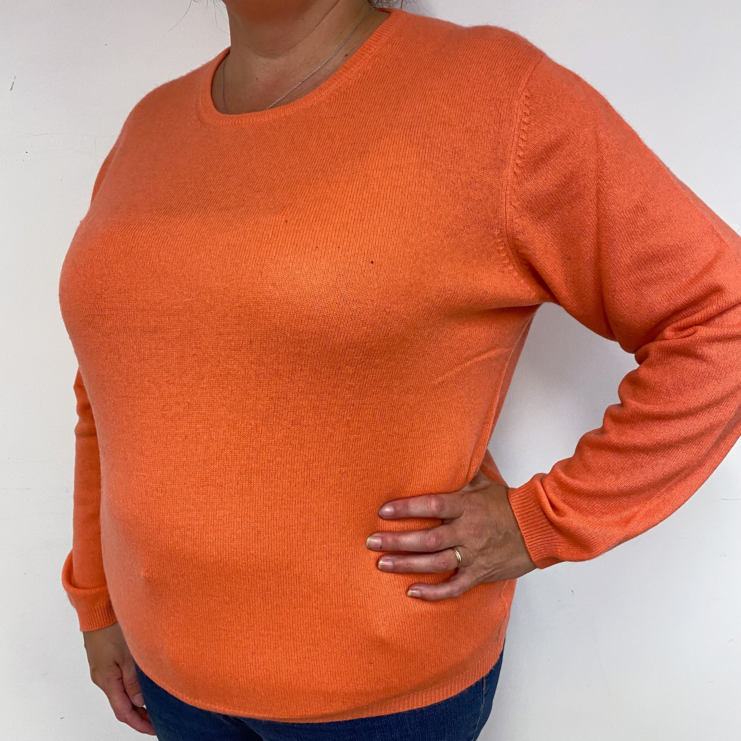 Sunset Orange Crew Neck Jumper Extra Large