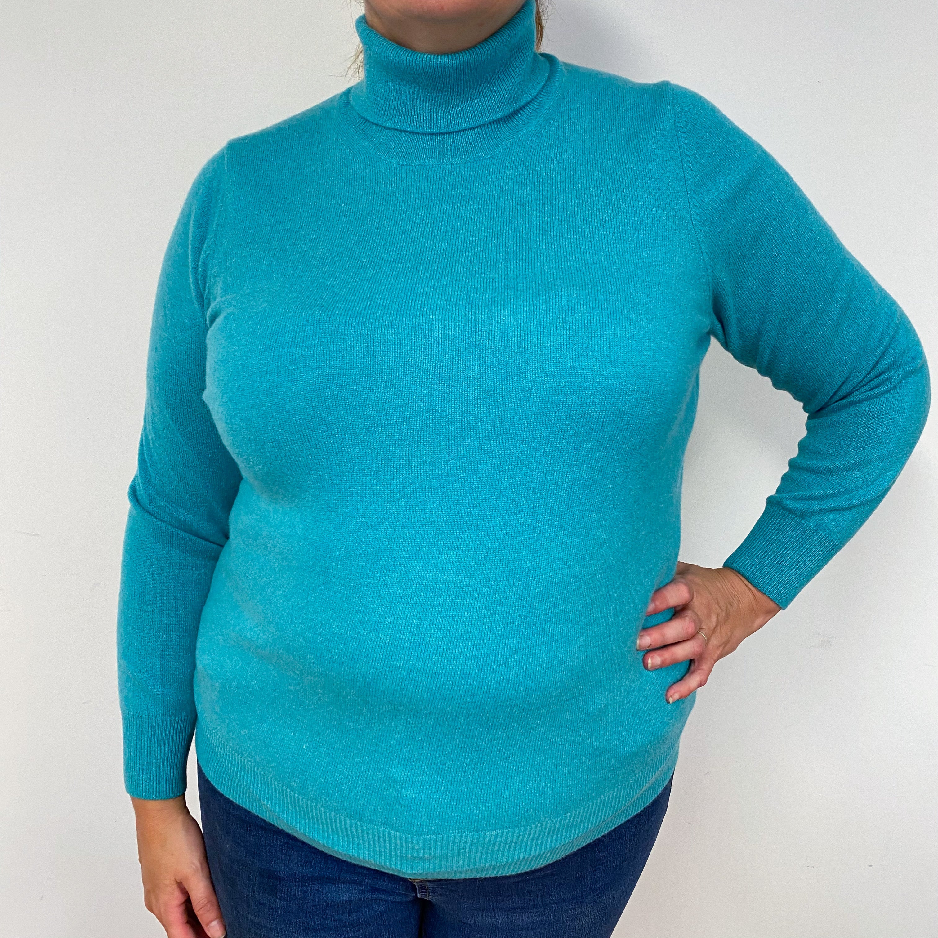 Sea Green Polo Neck Jumper Extra Large