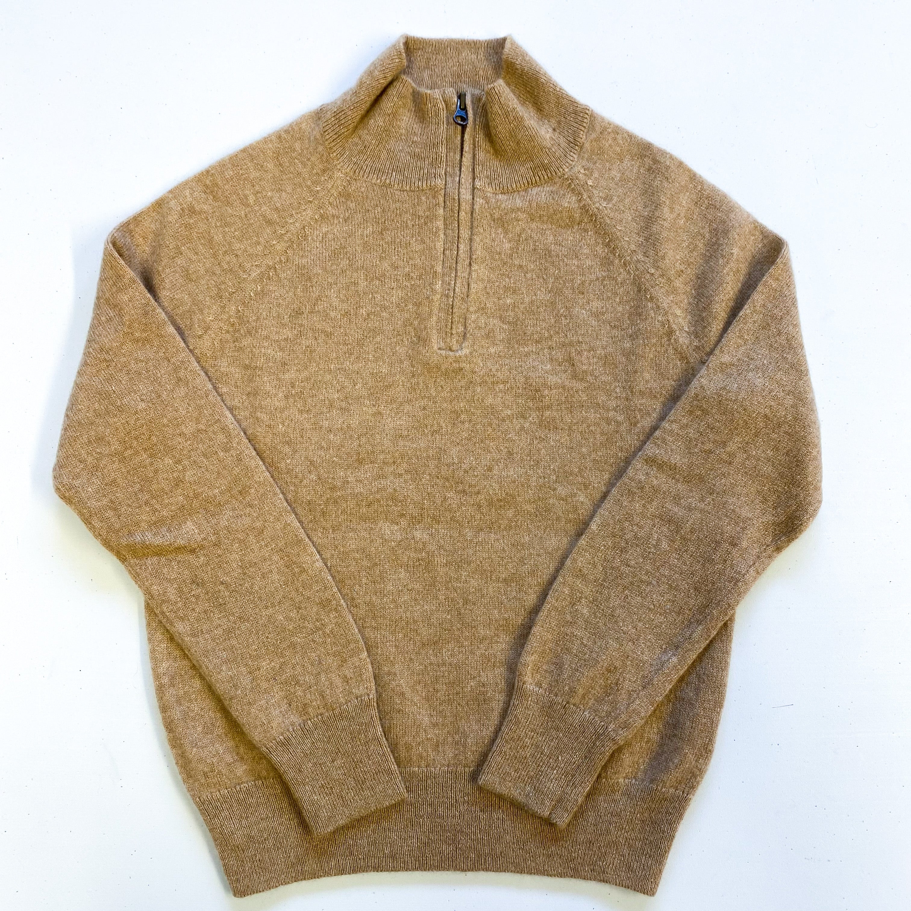 Children’s Camel Brown Cashmere 1/4 Zip Jumper Age 6-7 Years