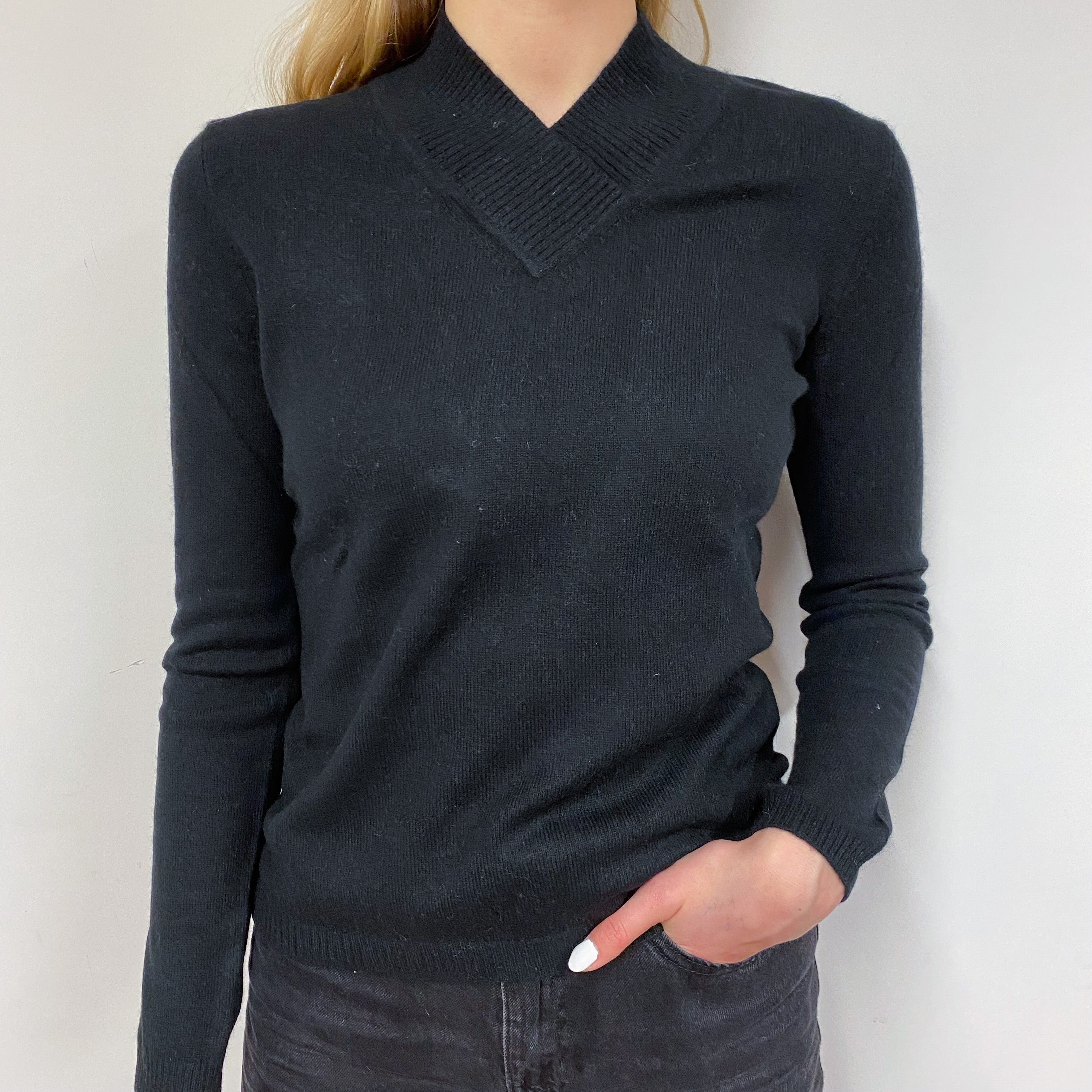 Black V Neck Jumper Small