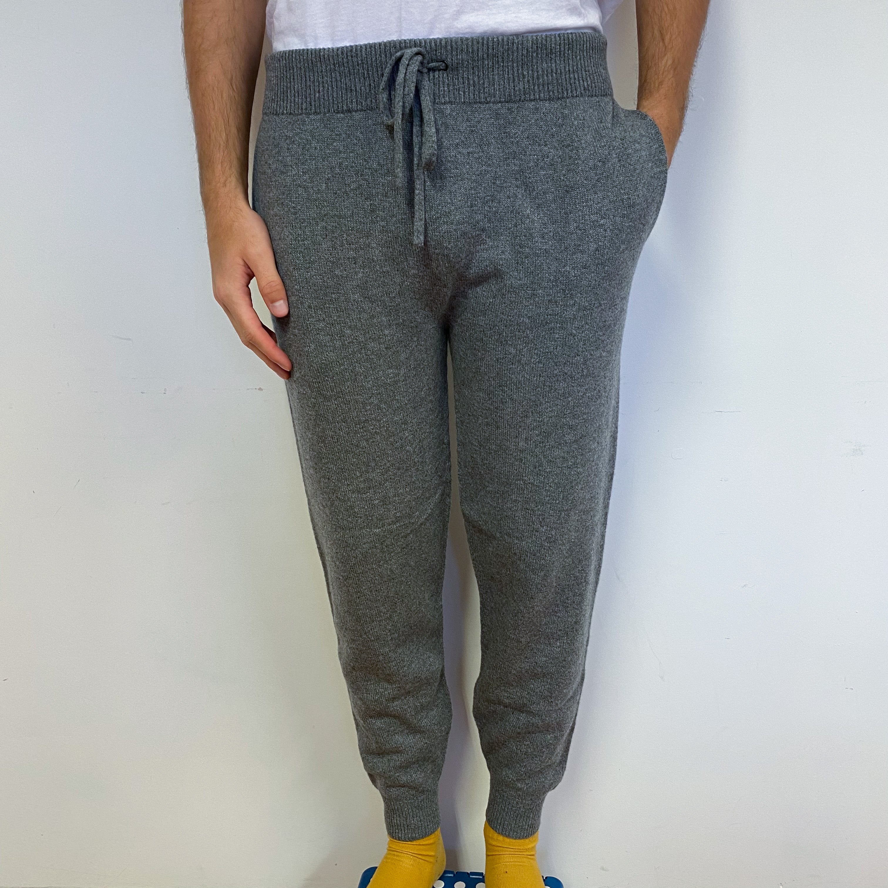 Men’s Luxury Brand New Scottish Smoke Grey Lounge Pants Medium