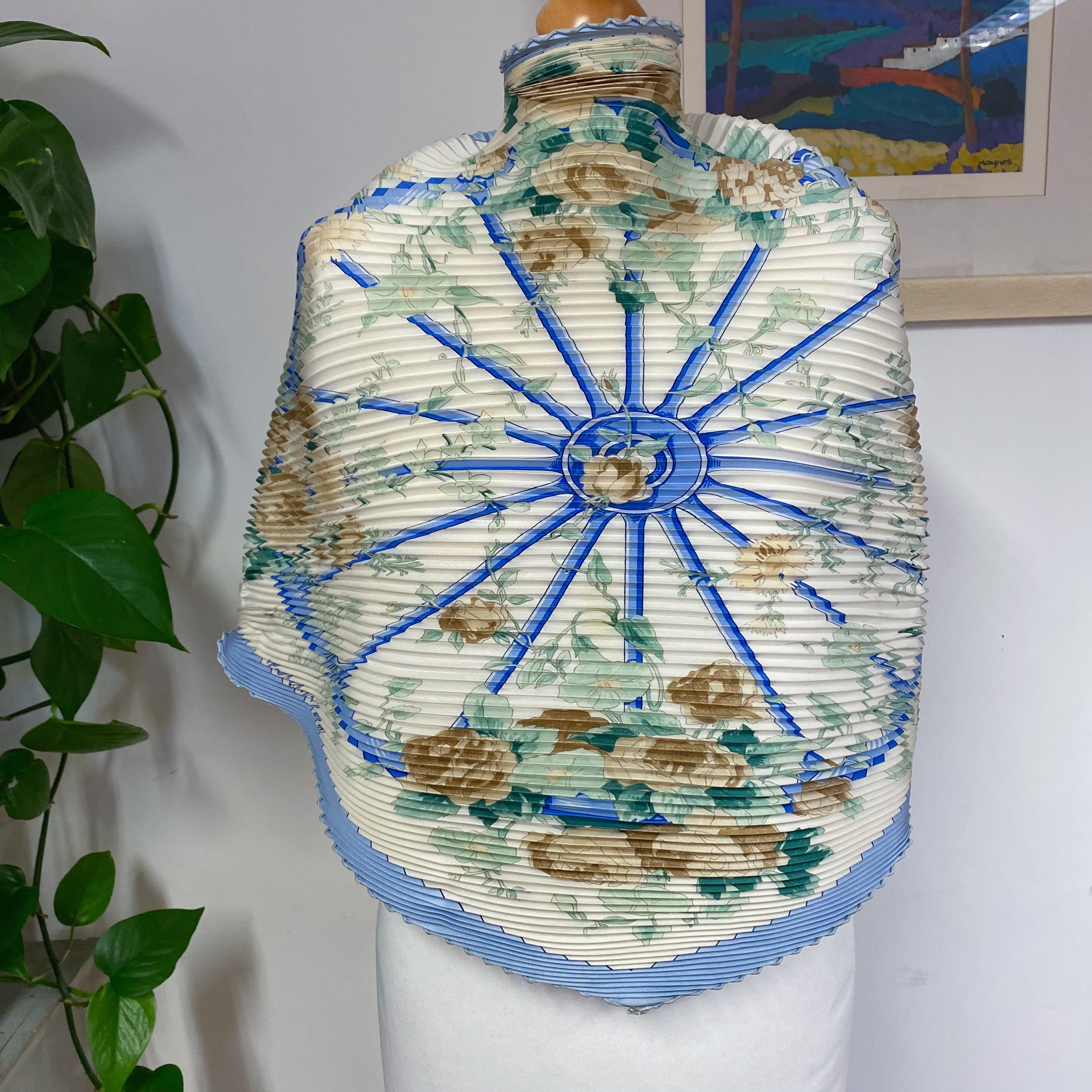 Rare HERMES Designer Pleated Vintage Silk Scarf