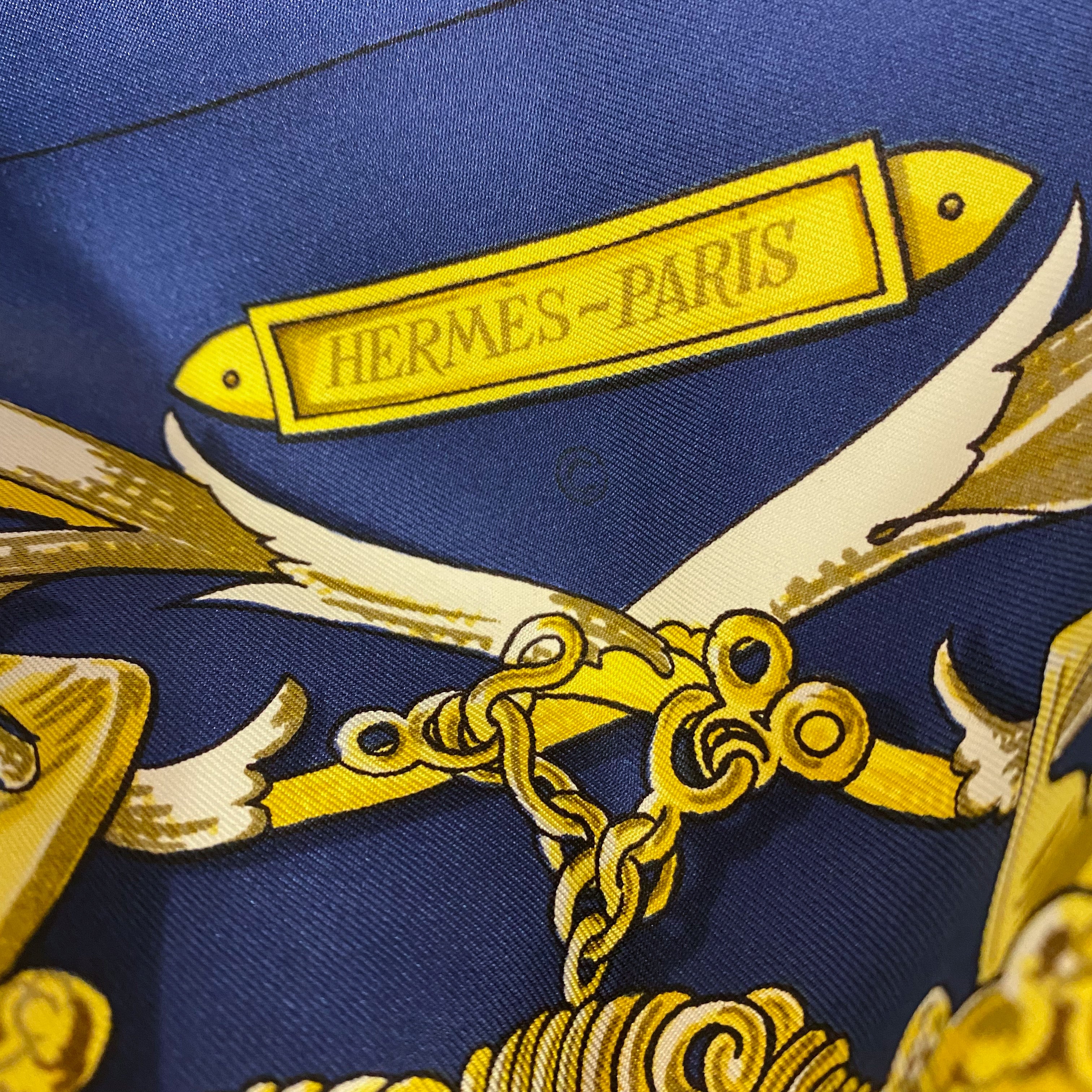 Hermes Le Mors a La Conetable Vintage Silk Scarf
