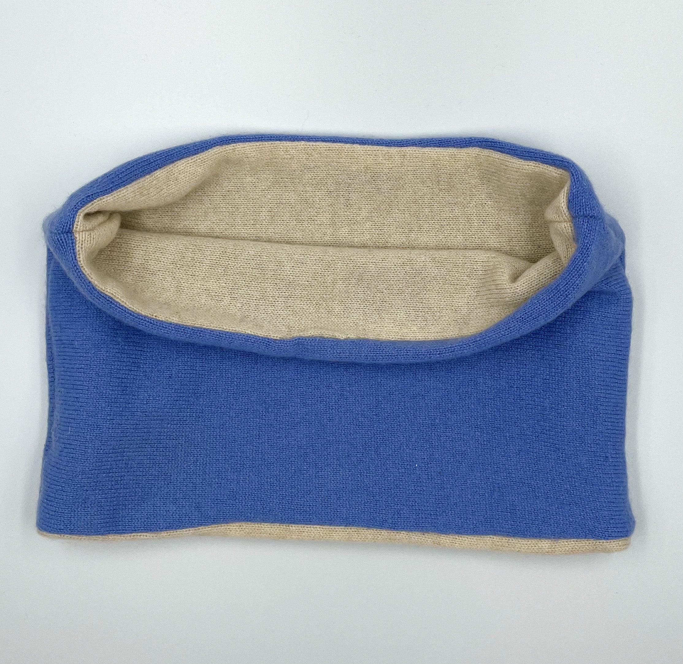 Cornflower Blue and Oatmeal Cashmere Neck Warmer