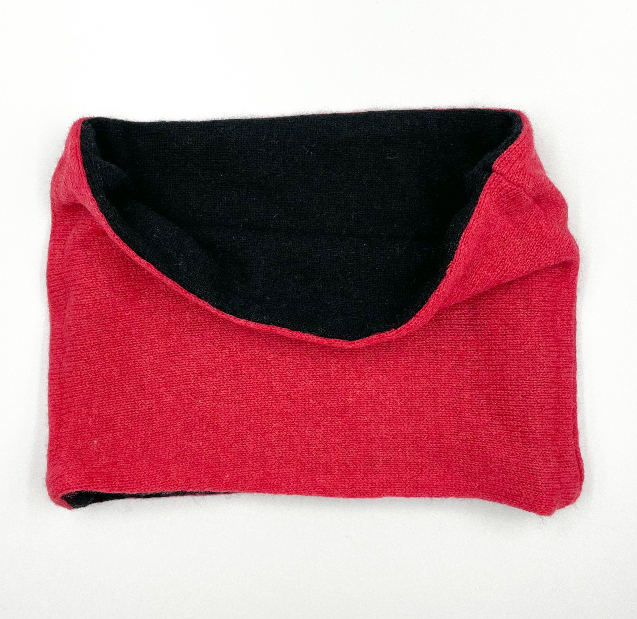 Strawberry Pink and Black Cashmere Neck Warmer
