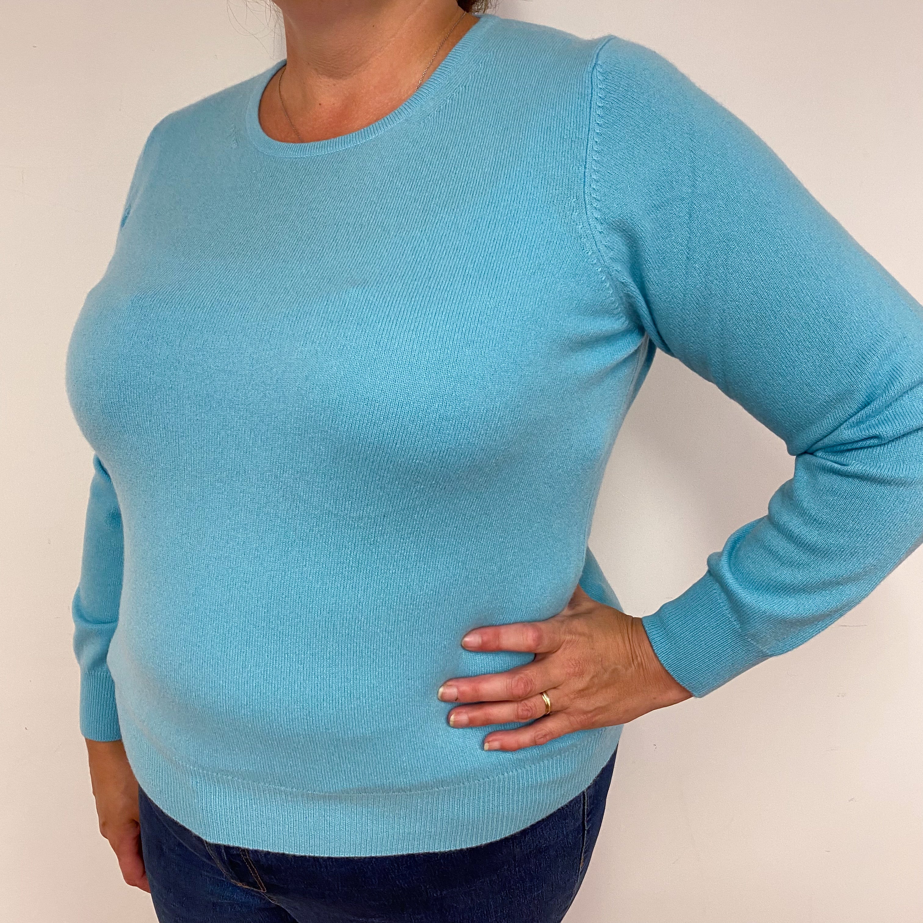 New Pale Aqua Crew Neck Jumper Extra Large