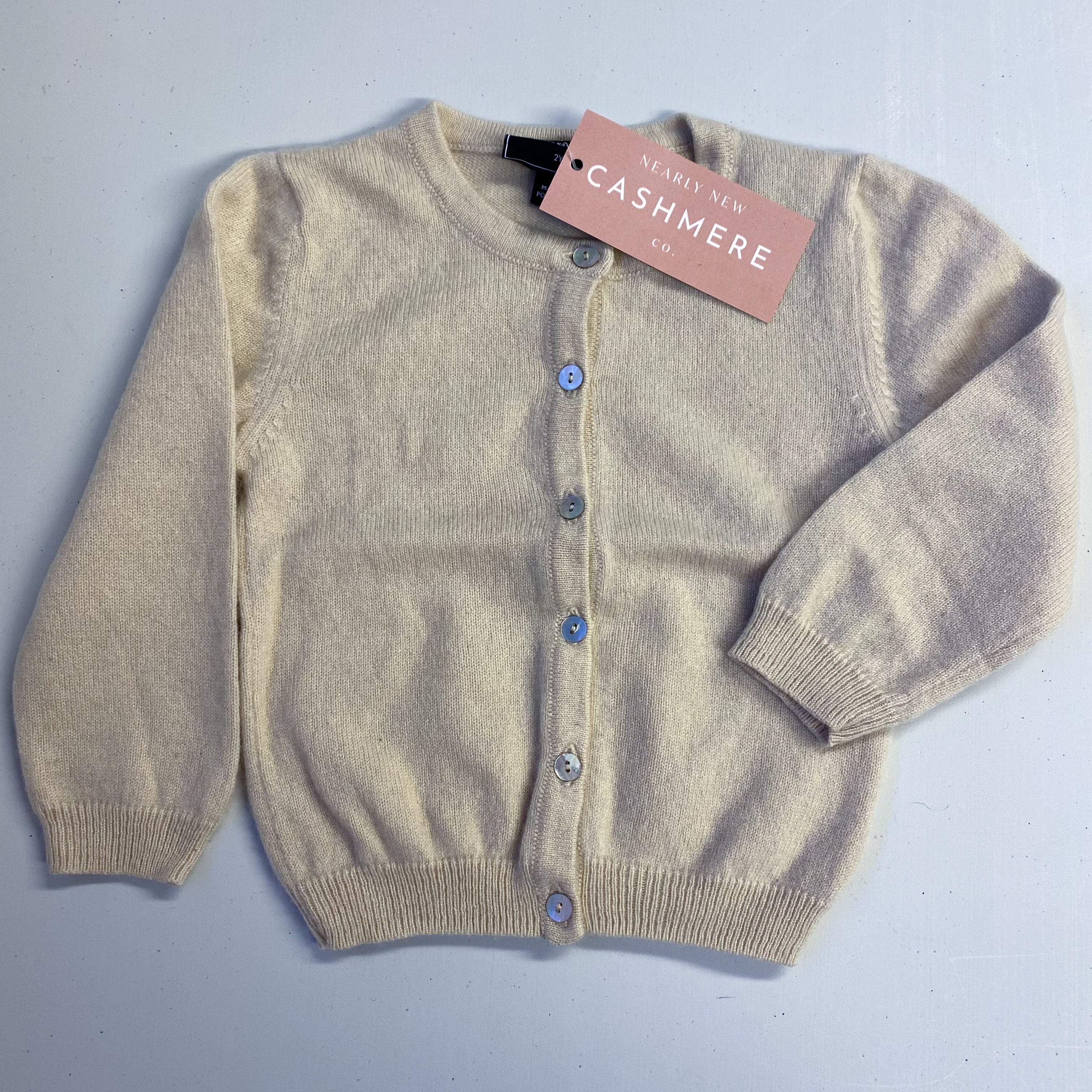 Children’s Oatmeal Cashmere Cardigan Age 2