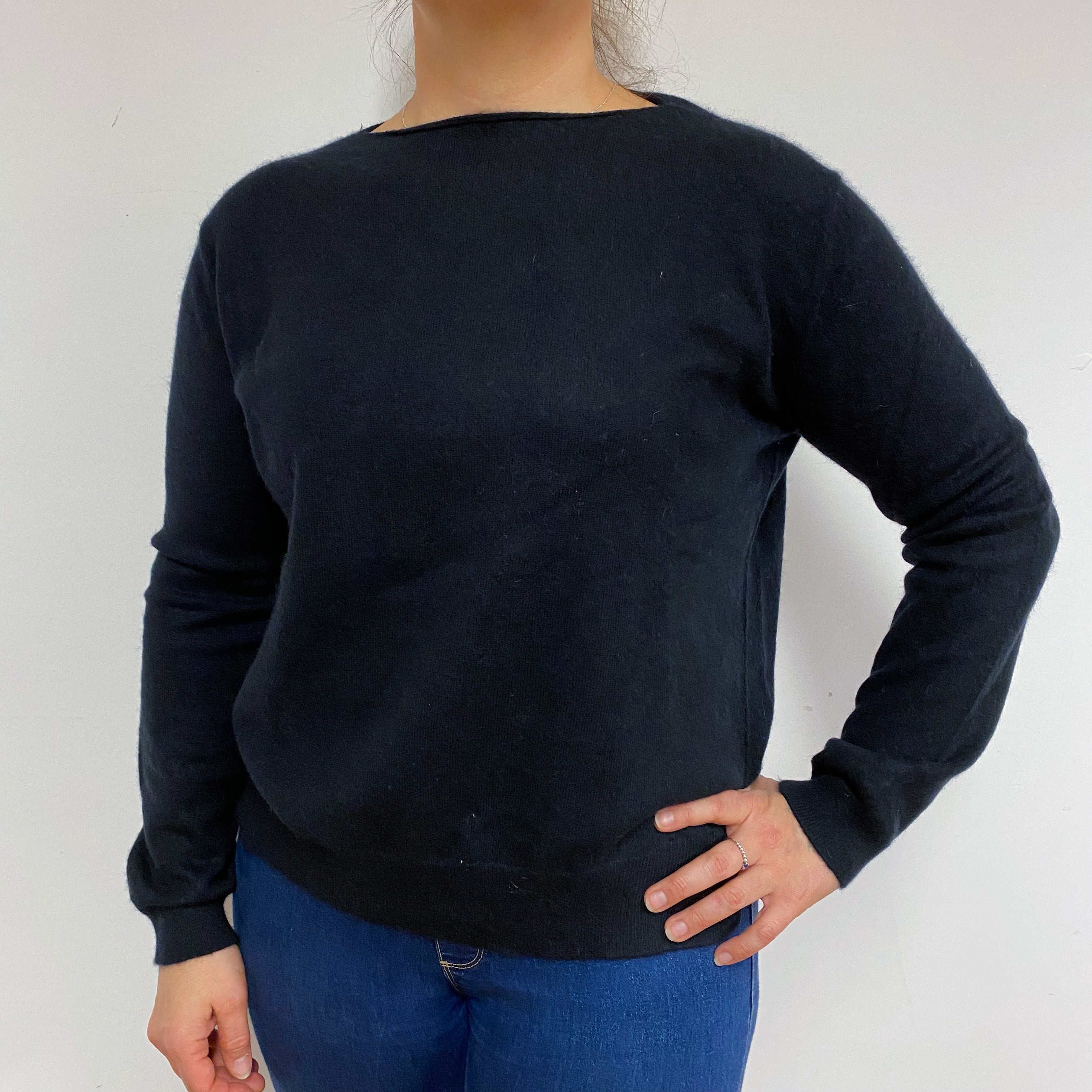 Black Crew Neck Jumper Large