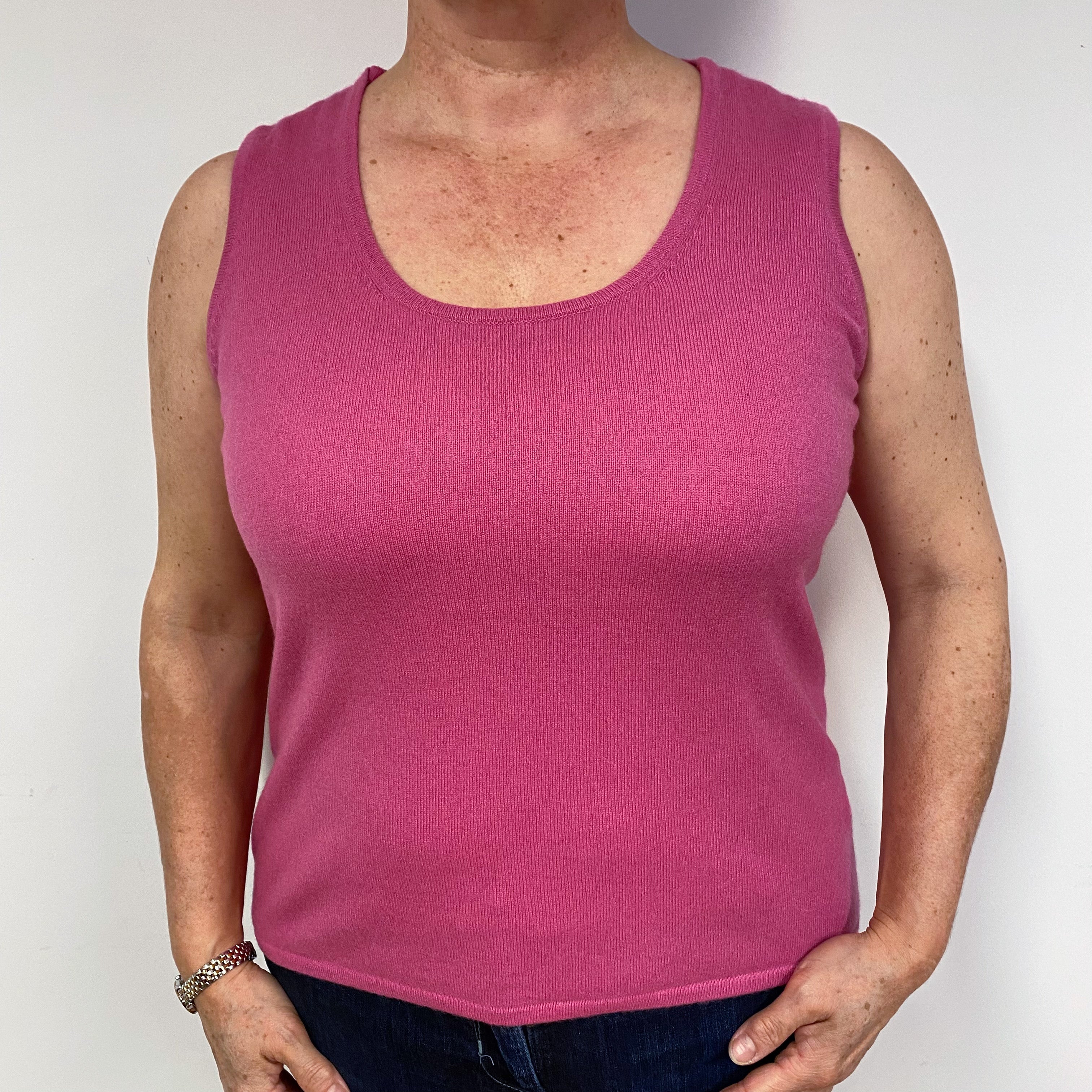 Sweet Pea Pink Cashmere Vest Large