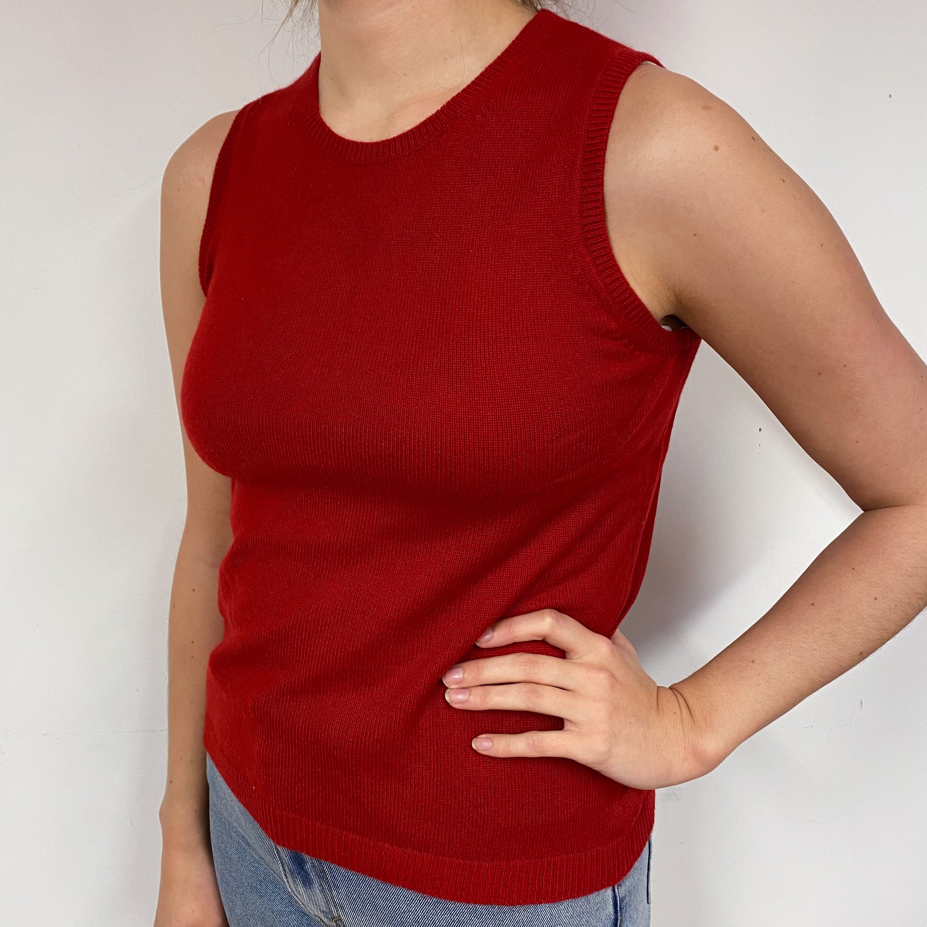 Crimson Red Cashmere Tank Top Small