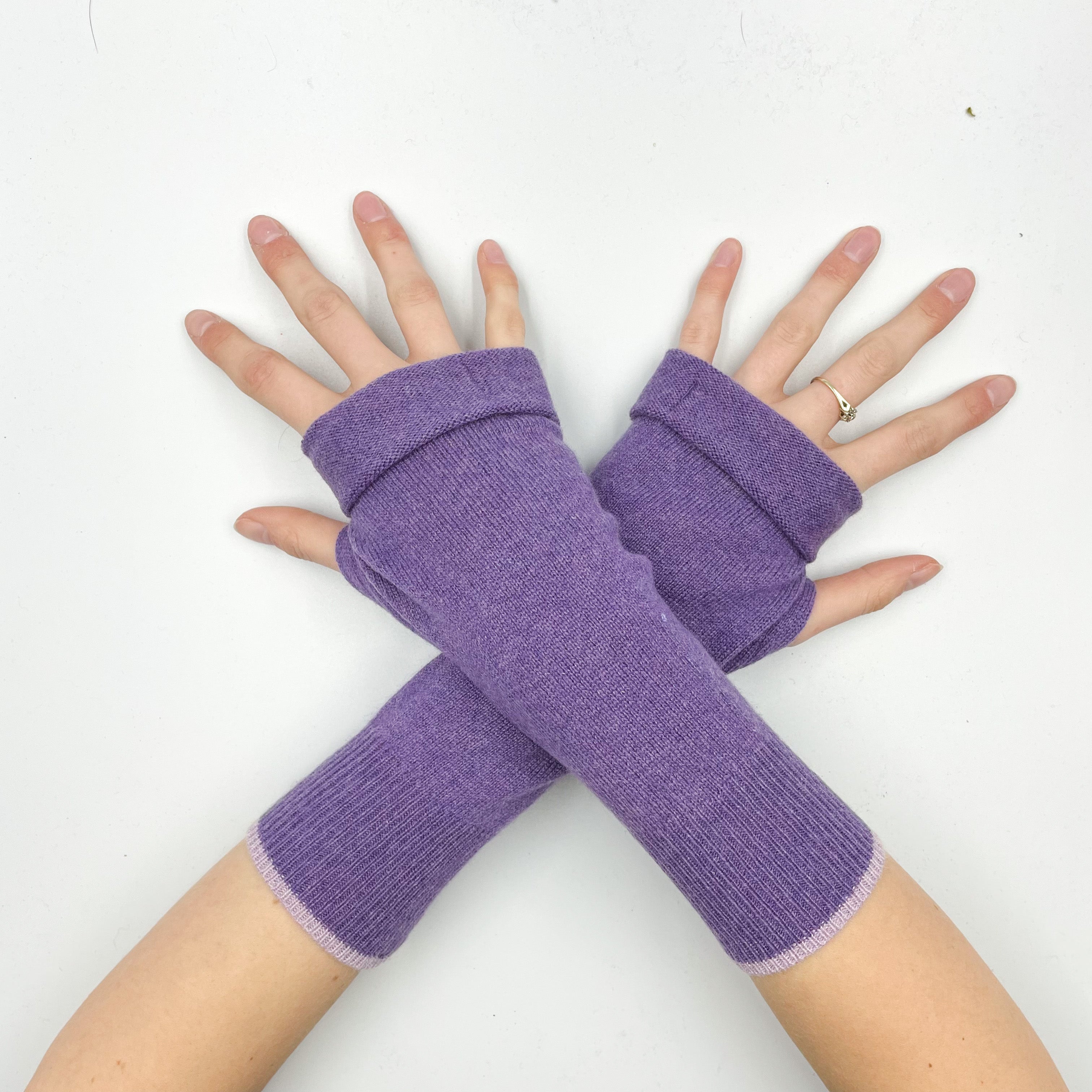 Lavender Purple Fingerless Gloves