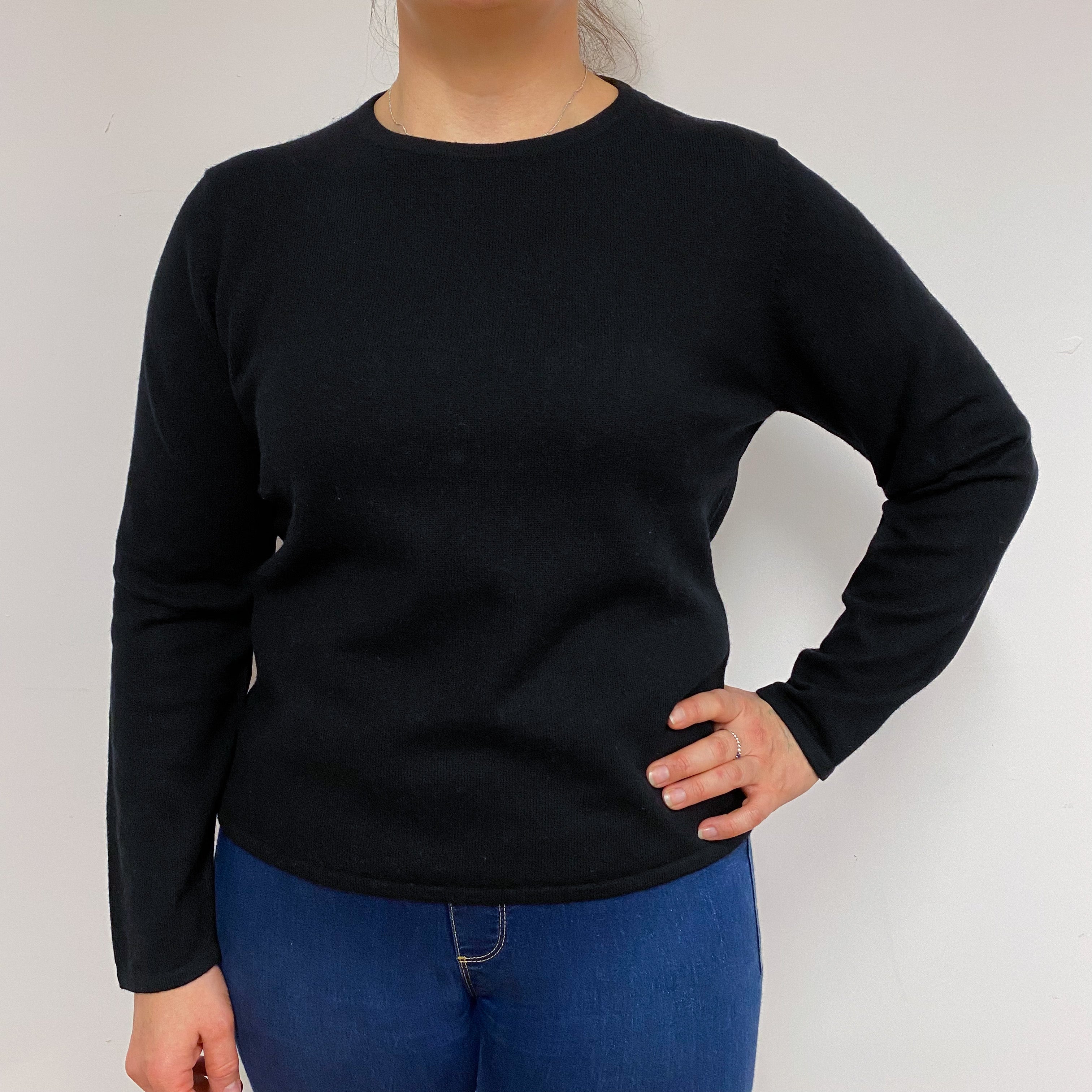 Black Crew Neck Jumper Large