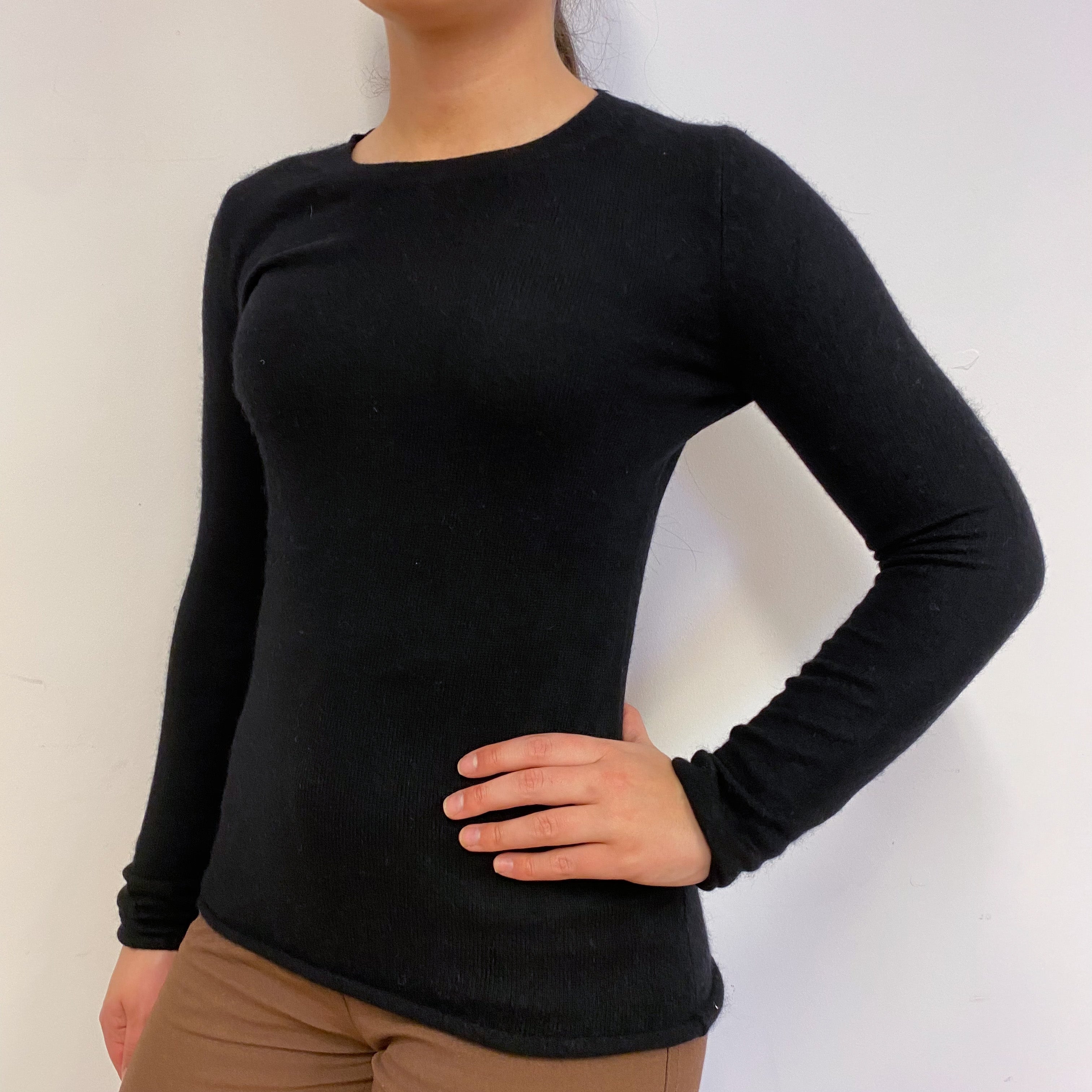 Classic Black Crew Neck Jumper Extra Small