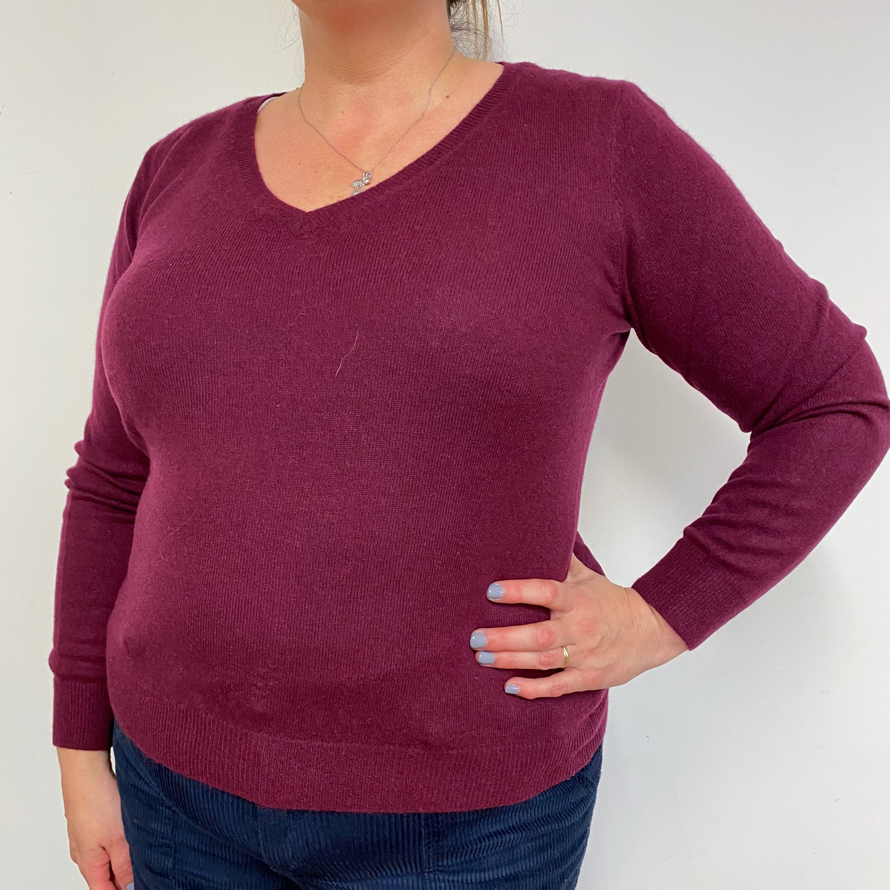 Mulberry Purple V Neck Jumper Extra Large