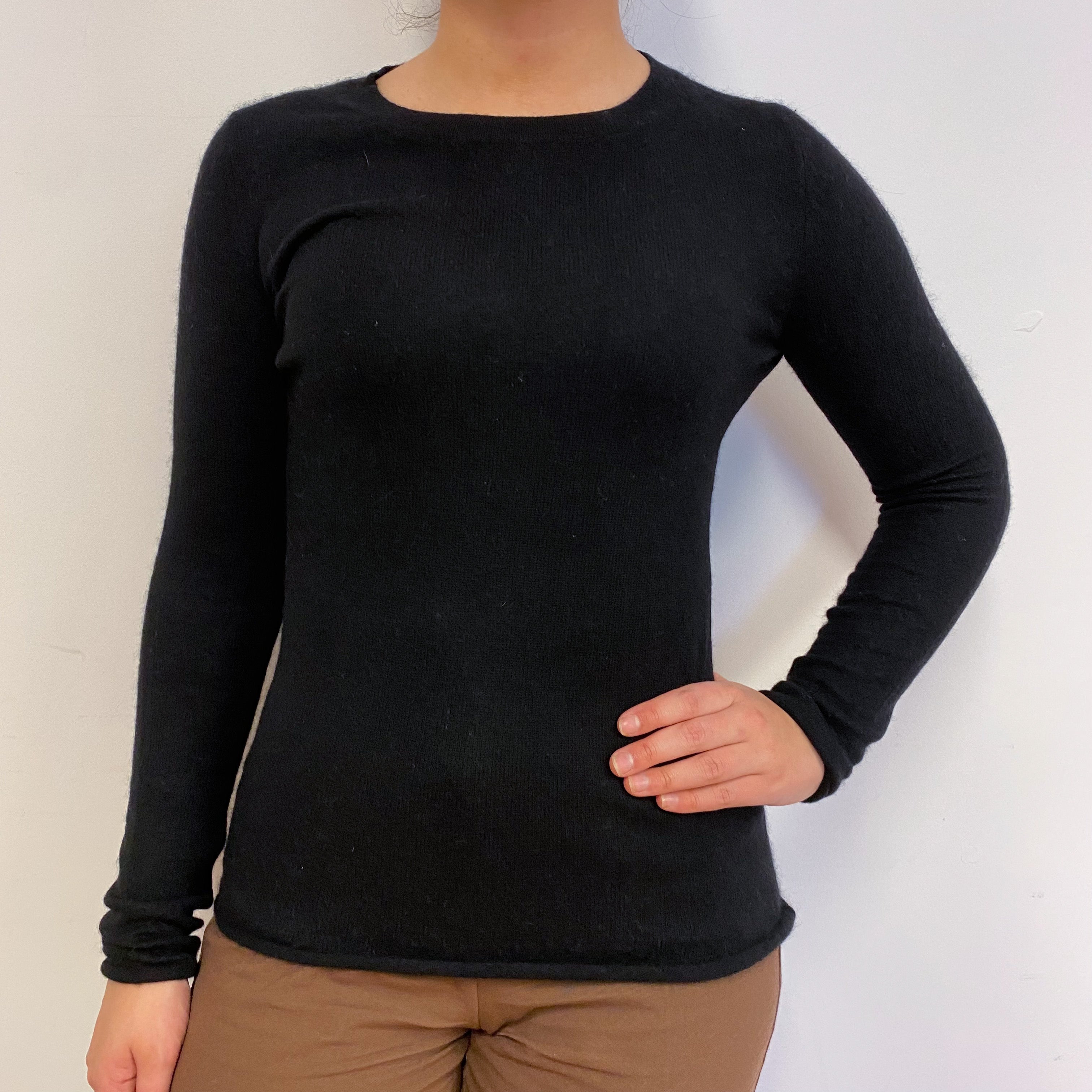 Classic Black Crew Neck Jumper Extra Small
